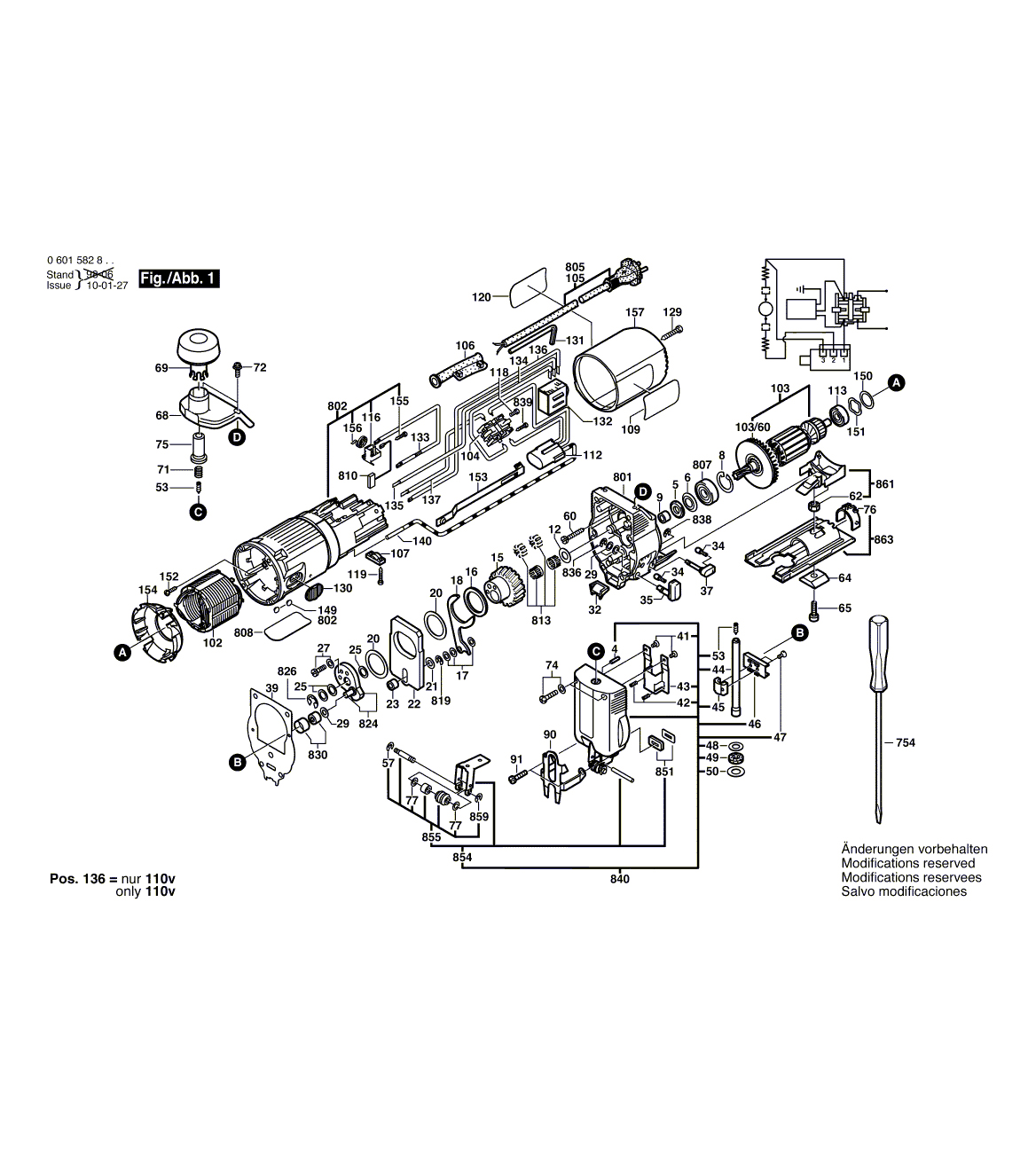 Схема на Лобзик Bosch GST 80 PE (0 601 582 803)