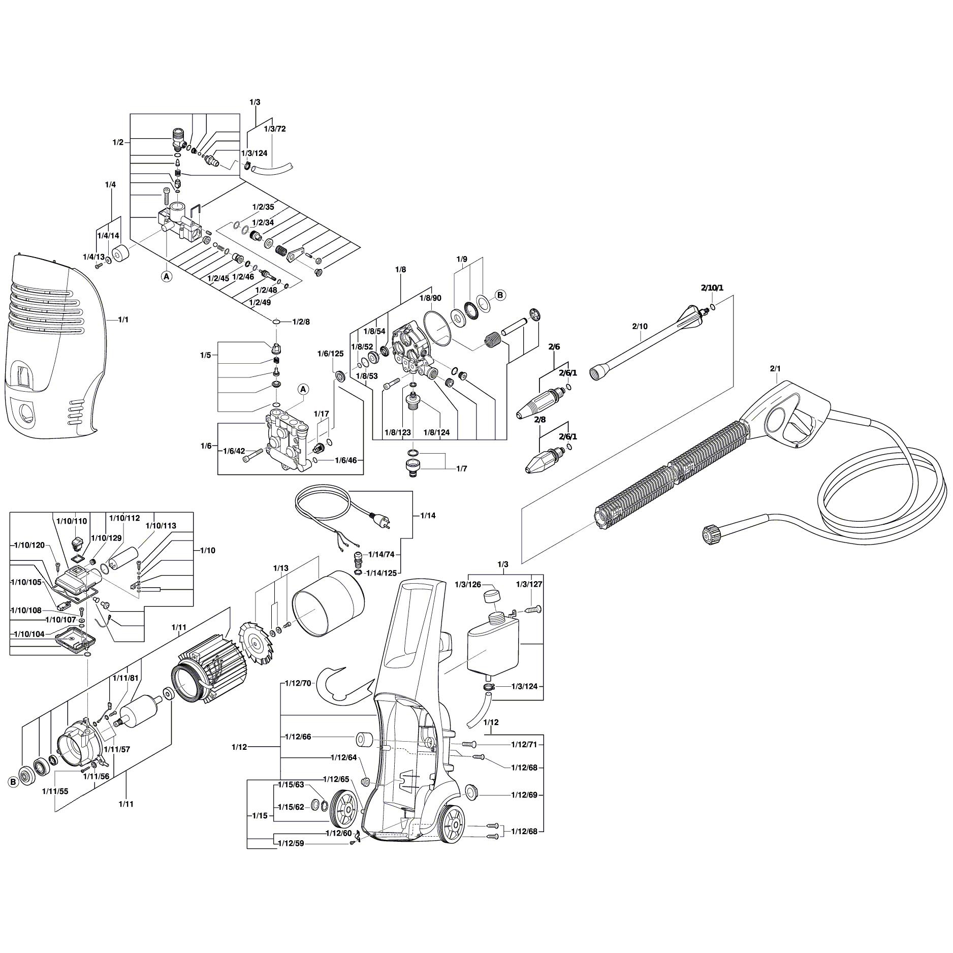 Схема на Мойка высокого давления Bosch AQUATAK 120l (0 600 873 003)