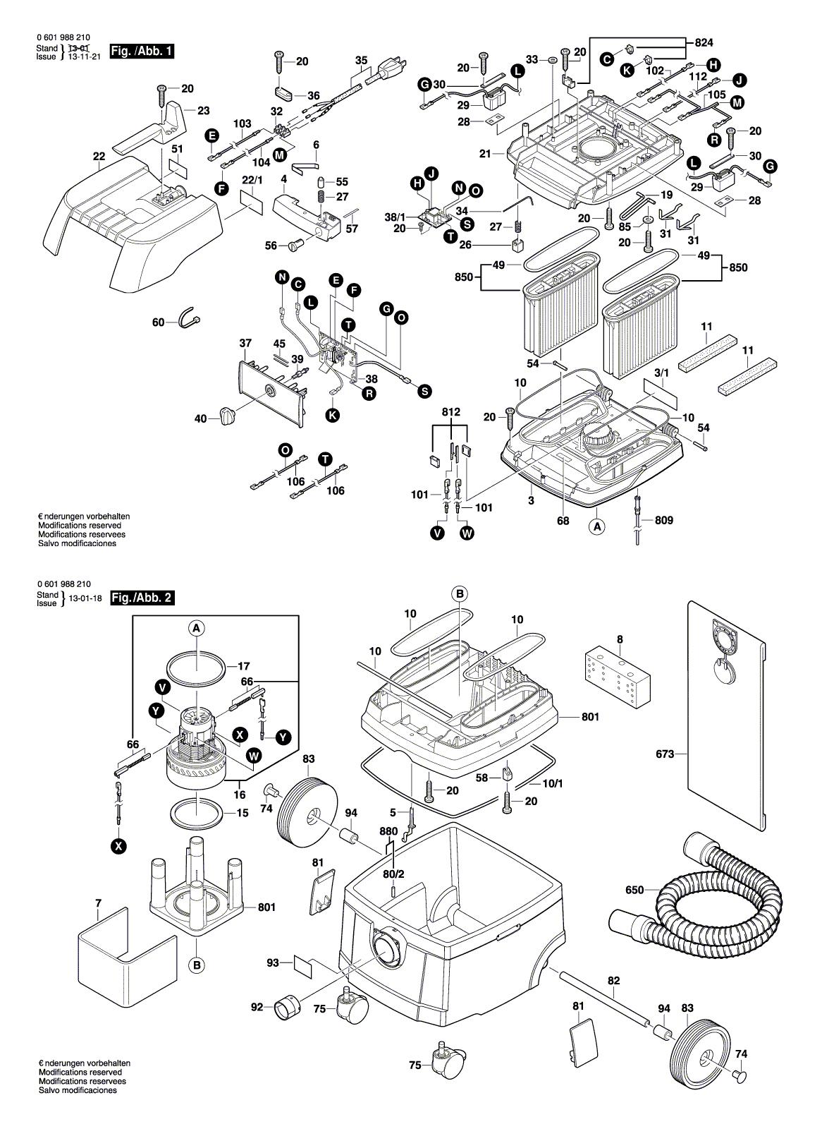 Схема на Пилосос Bosch 3931B-SPB (0 601 988 210)