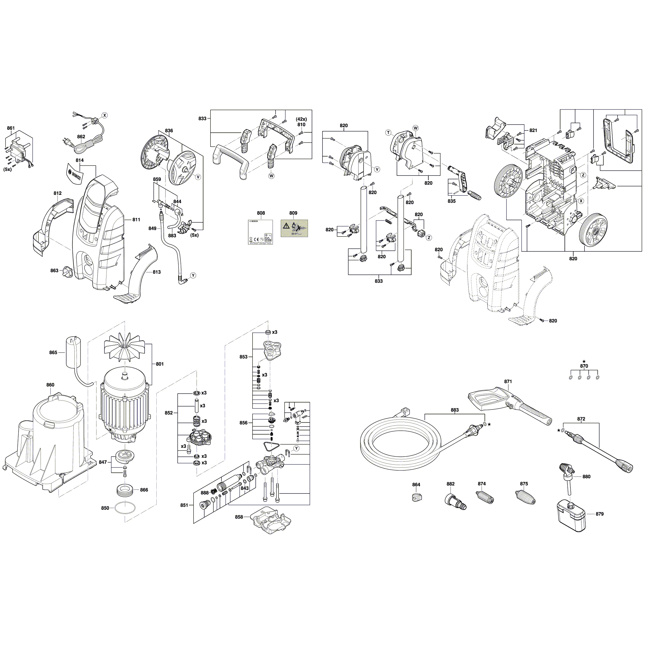 Схема на Мийка високого тиску Bosch AdvancedAquatak 140 (3 600 HA7 D00)