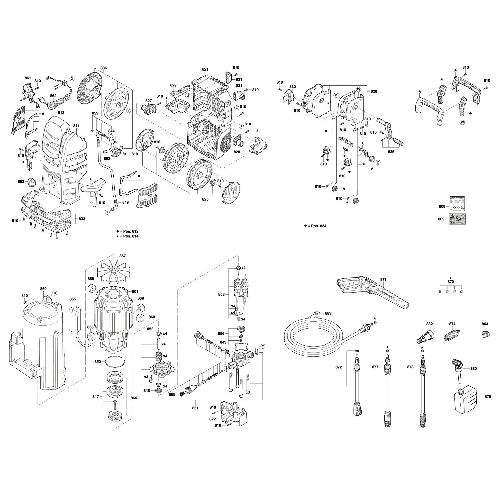 Схема на Мийка високого тиску Bosch AdvancedAquatak 150 (3 600 HA7 700)