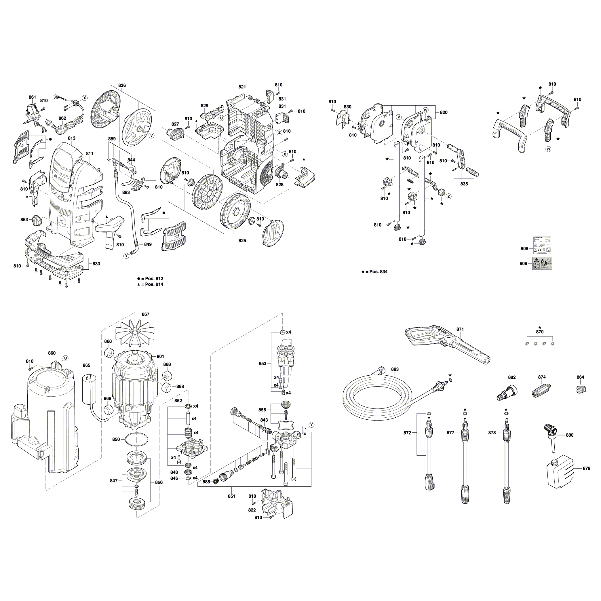 Схема на Мойка высокого давления Bosch AdvancedAquatak 160 (3 600 HA7 800)