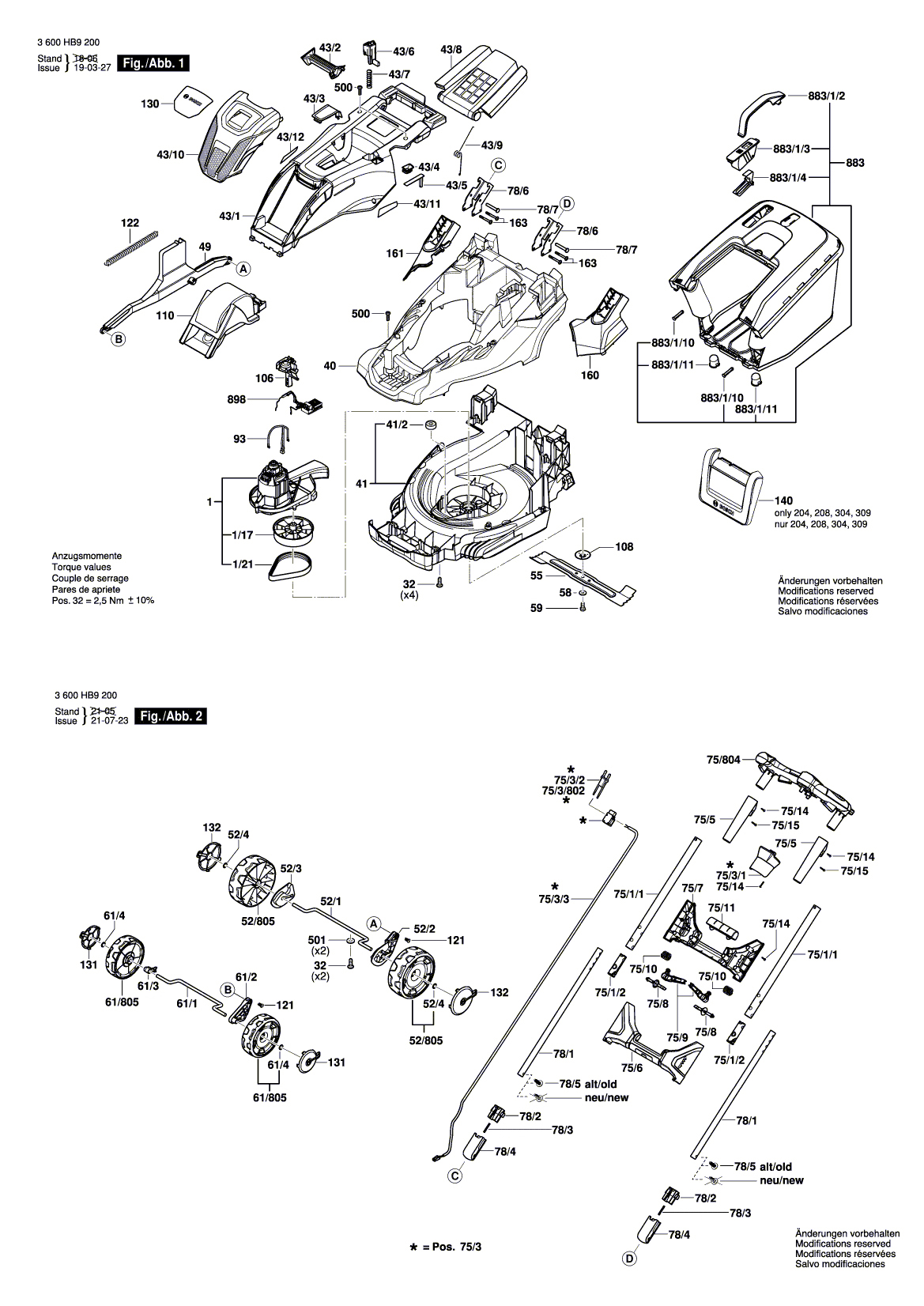 Схема на Газонокосарка Bosch AdvancedRotak 660 (3 600 HB9 201)
