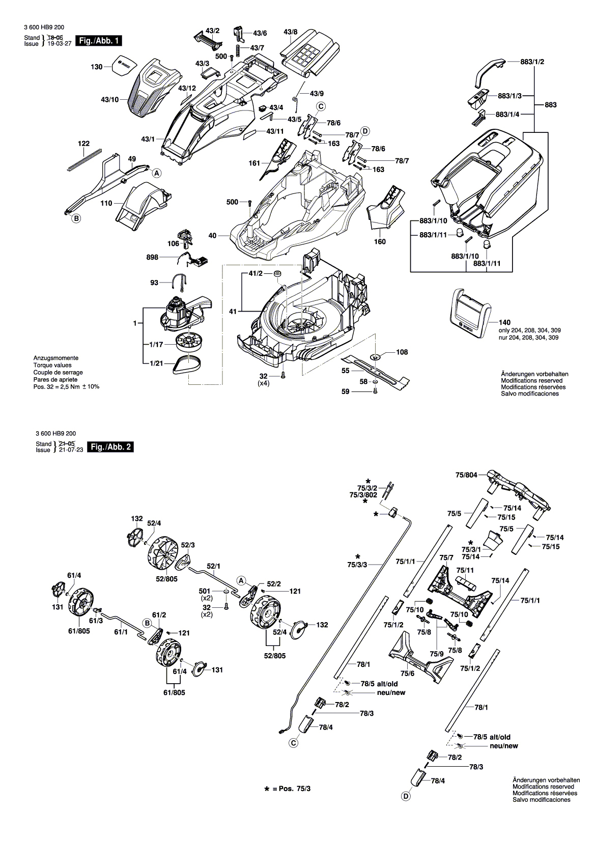Схема на Газонокосилка Bosch AdvancedRotak 670 (3 600 HB9 202)