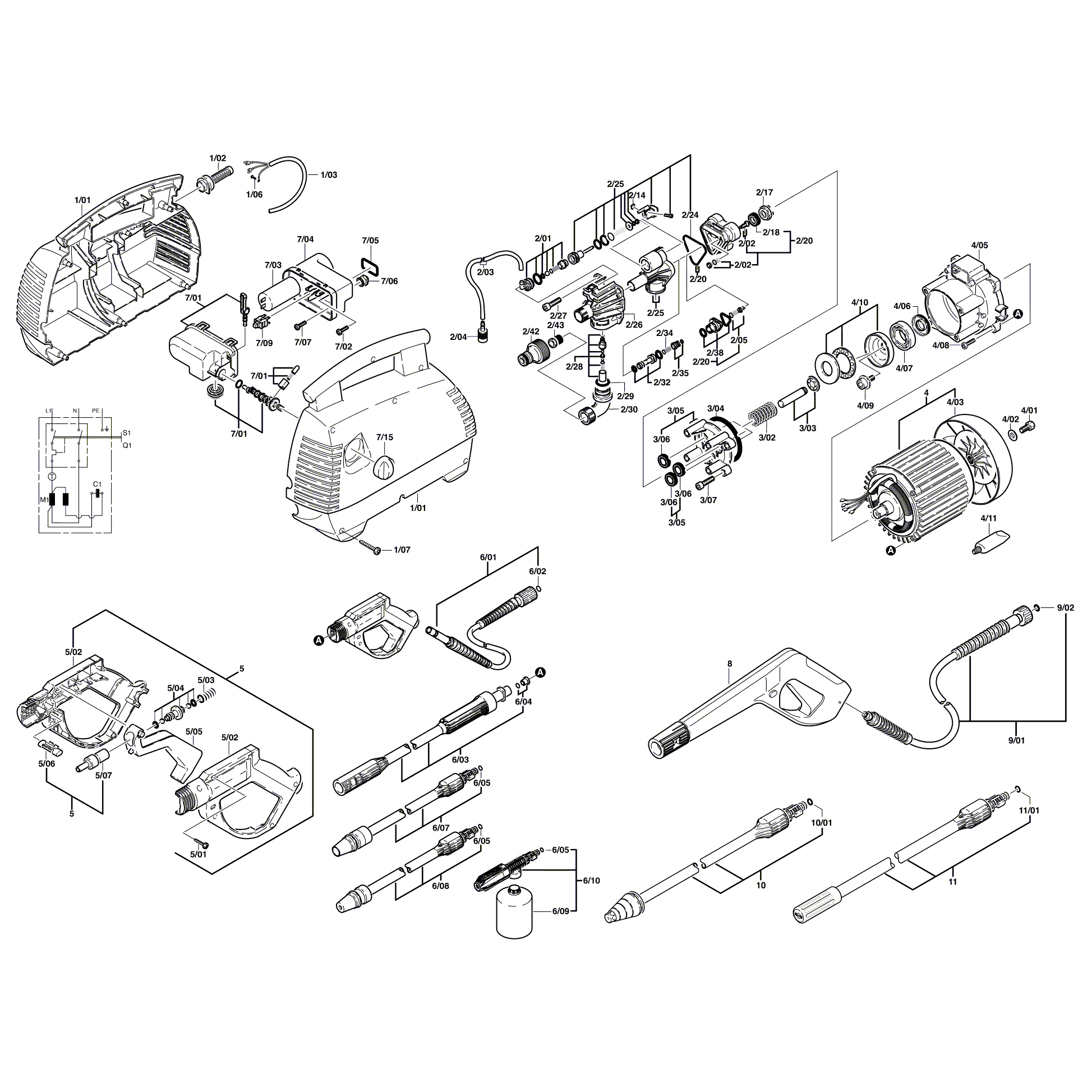 Схема на Мийка високого тиску Bosch AHR 1000 AS (0 600 806 003)