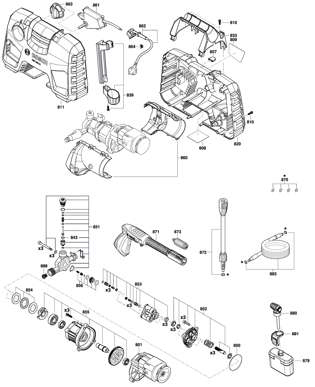 Схема на Мойка высокого давления Bosch AQT 33-11 (3 600 HA7 600)