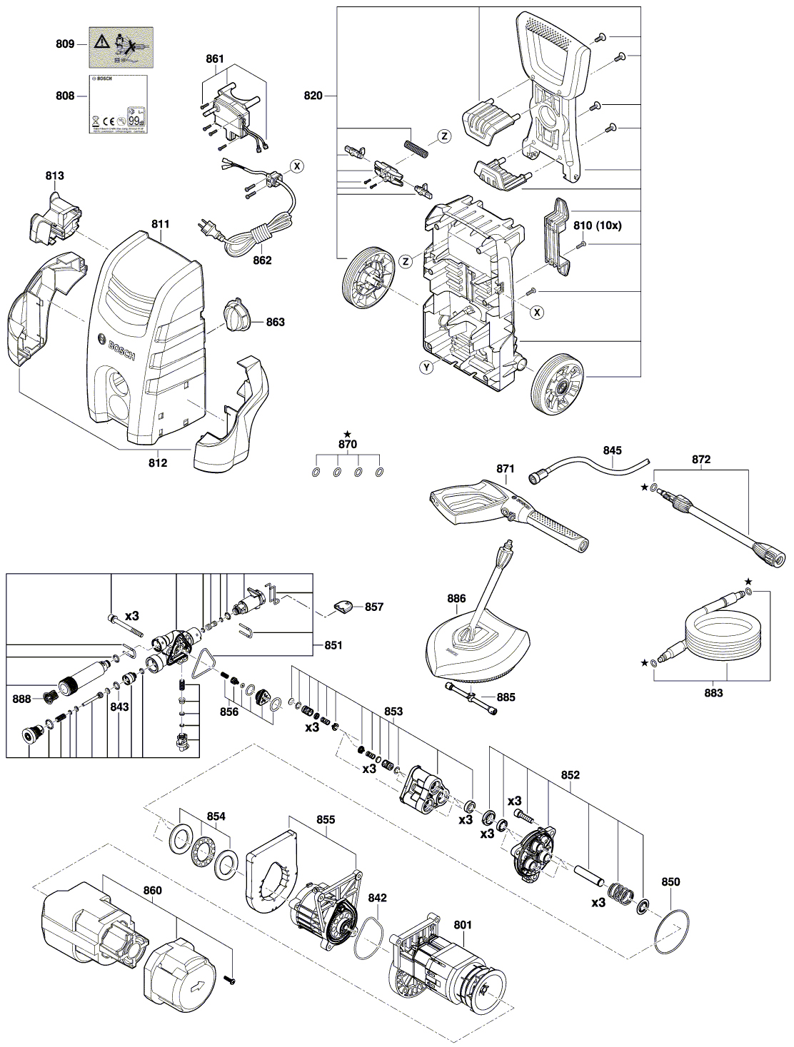 Схема на Мийка високого тиску Bosch AQT 35-12 (3 600 HA7 100)