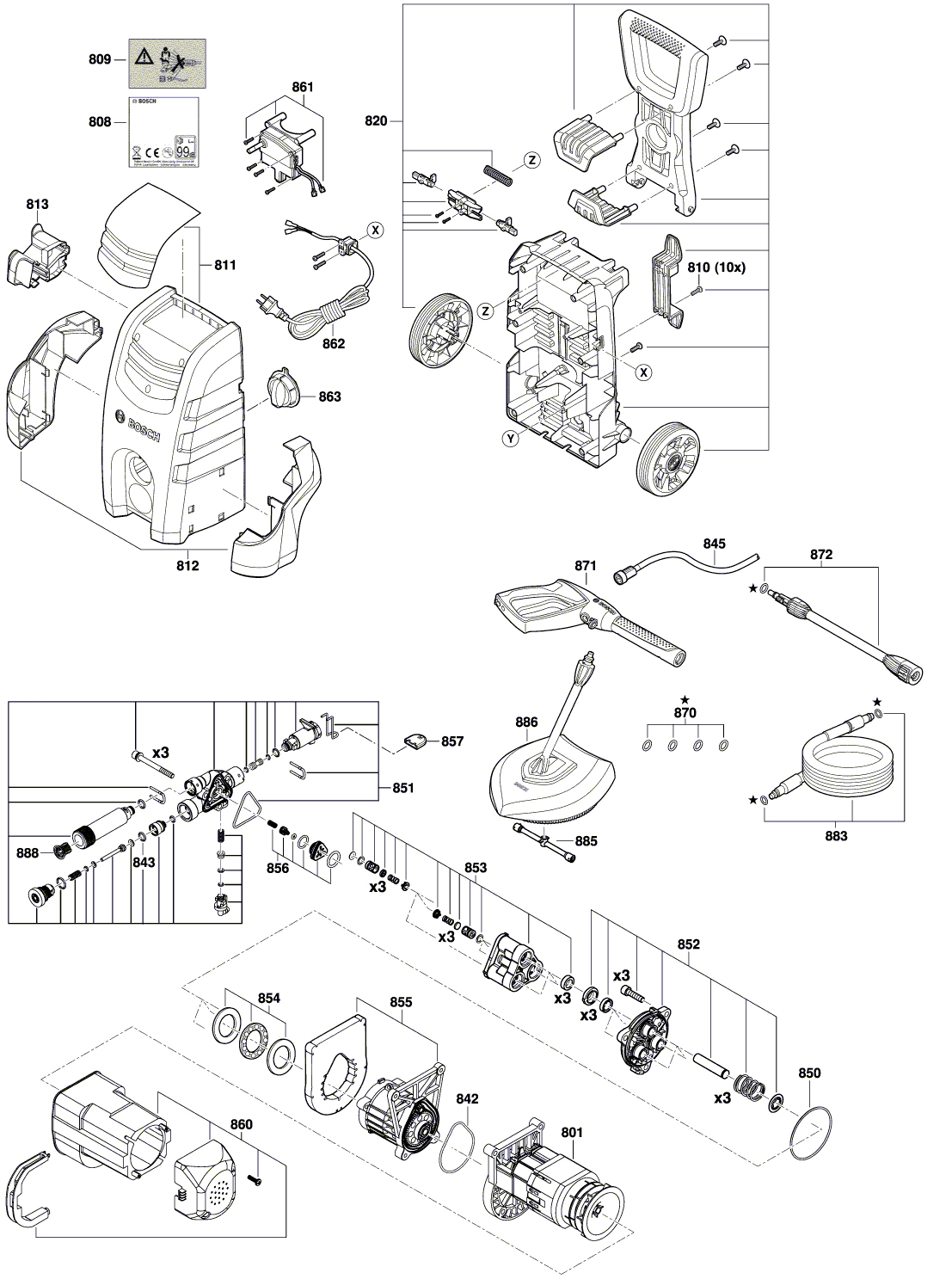 Схема на Мийка високого тиску Bosch AQT 37-13 (3 600 HA7 200)