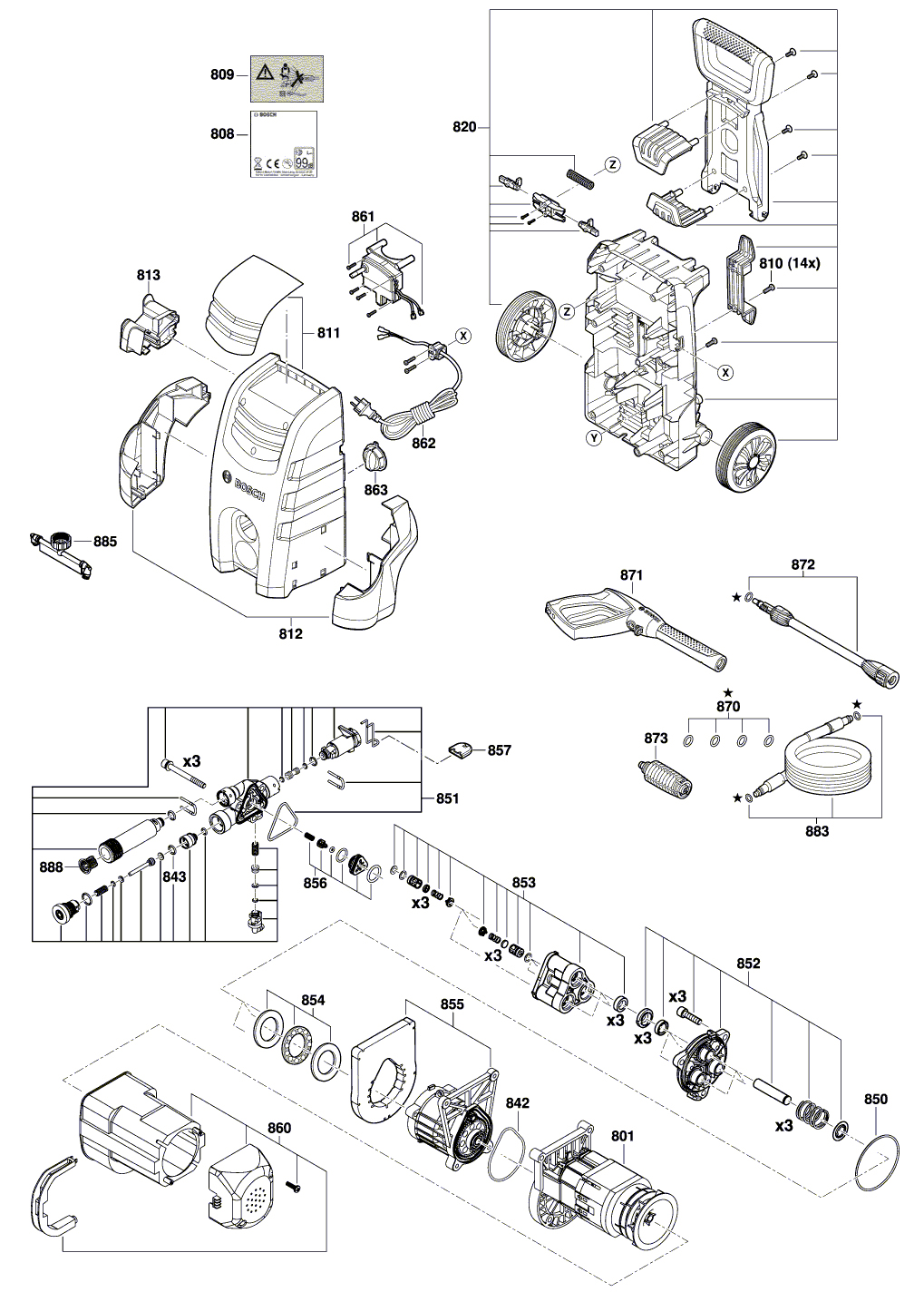 Схема на Мийка високого тиску Bosch AQT 40-13 (3 600 HA7 500)