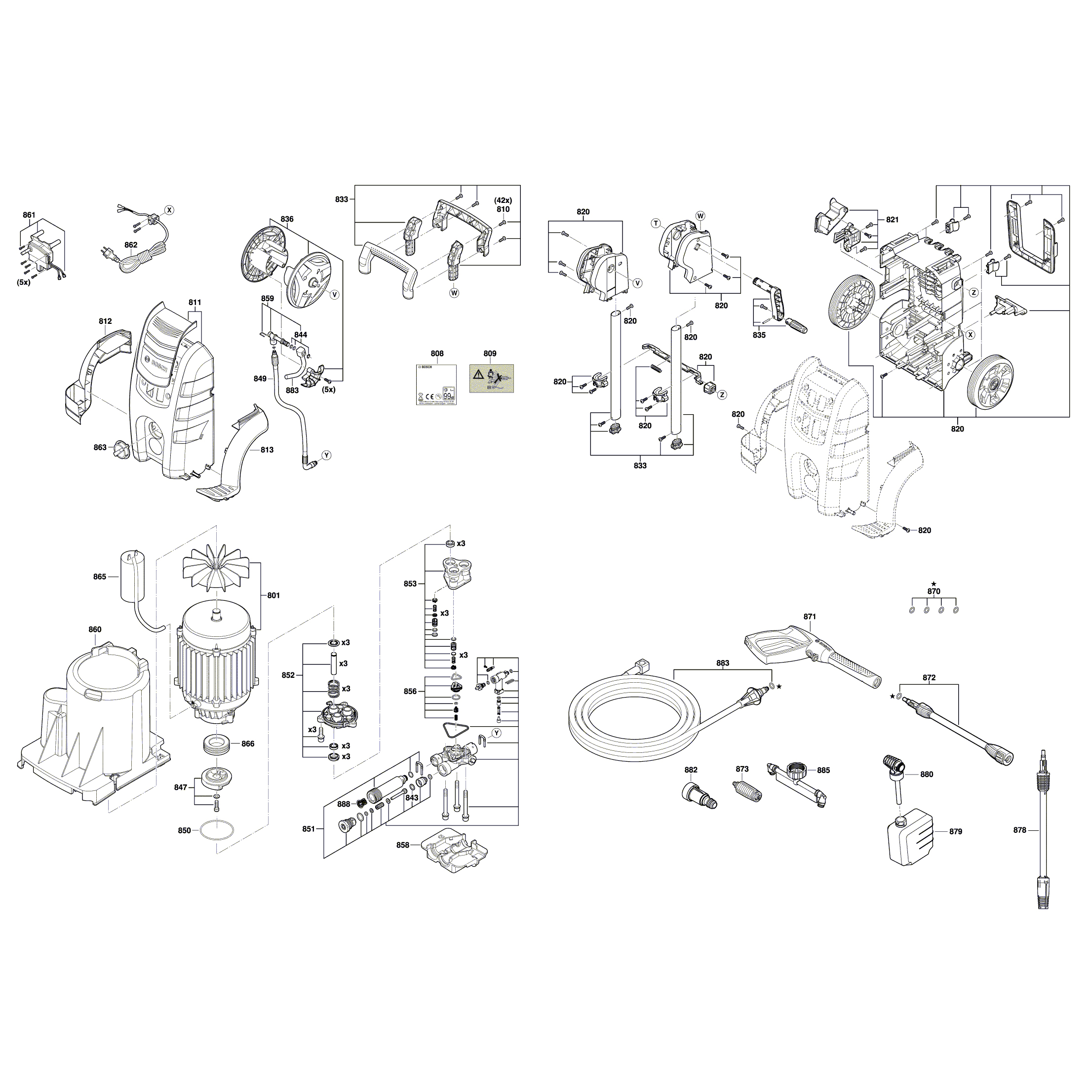 Схема на Мийка високого тиску Bosch AQT 45-14 X (3 600 HA7 400)