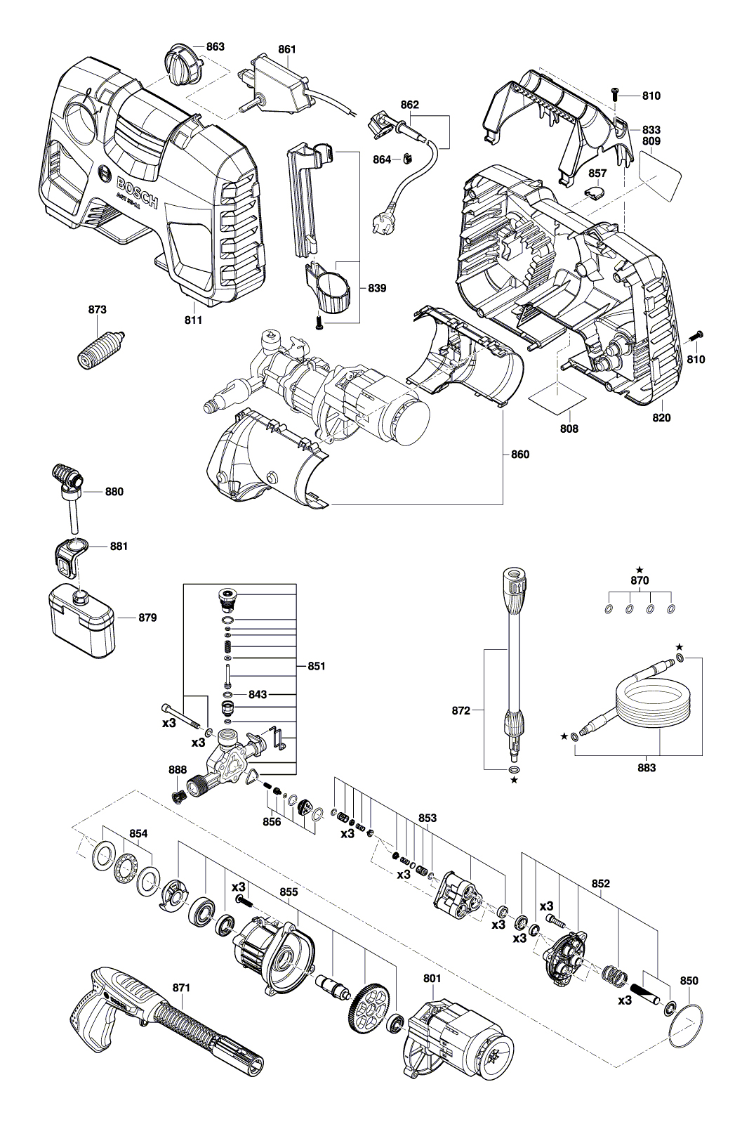 Схема на Мийка високого тиску Bosch EasyAquatak 120 (3 600 HA7 900)