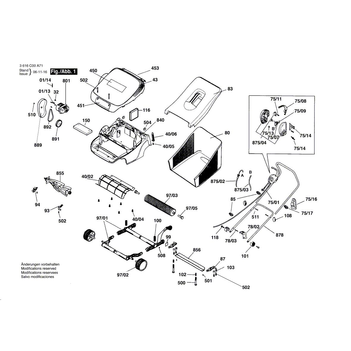 Схема на Газонокосарка Bosch ELAN 32 (3 616 C00 A72)