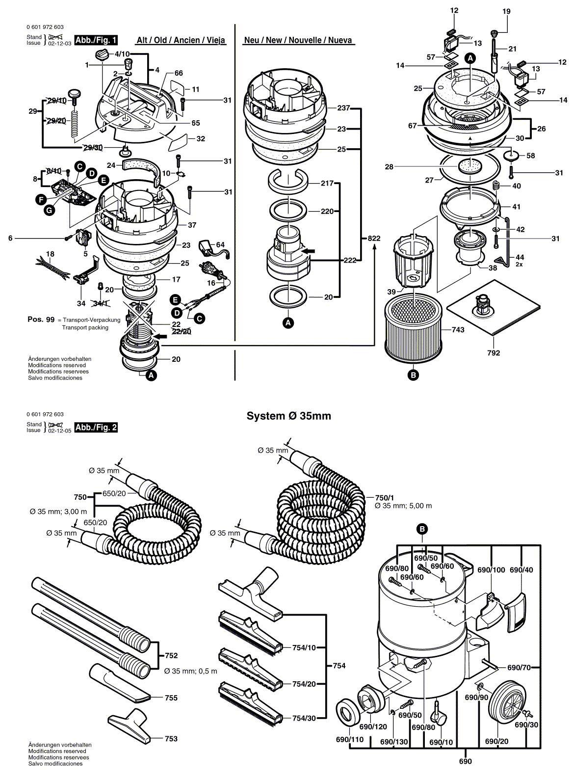 Схема на Пилосос Bosch GAS 10-50 RFK (0 601 972 603)
