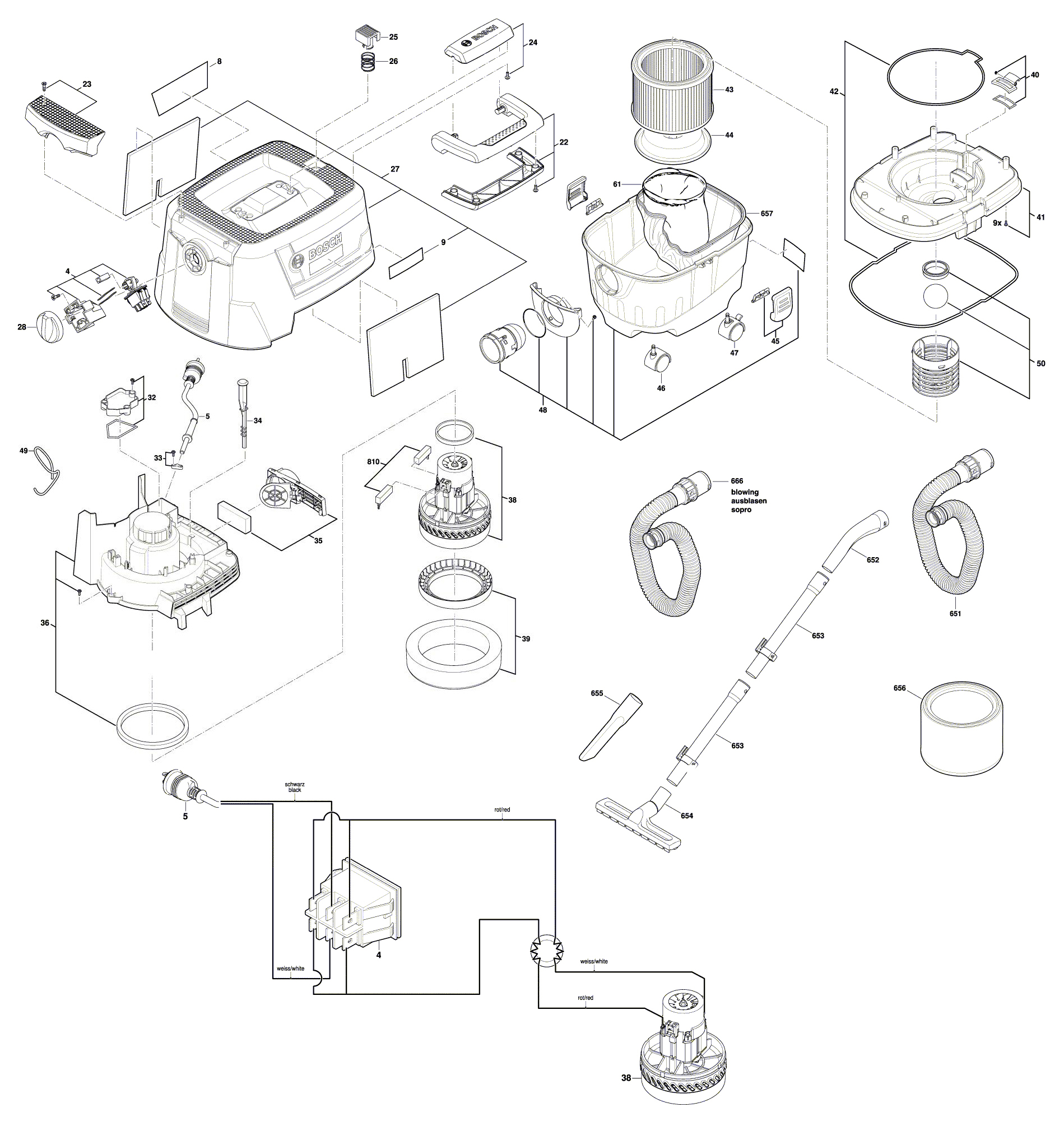 Схема на Пилосос Bosch GAS 10 (3 601 JE5 050)