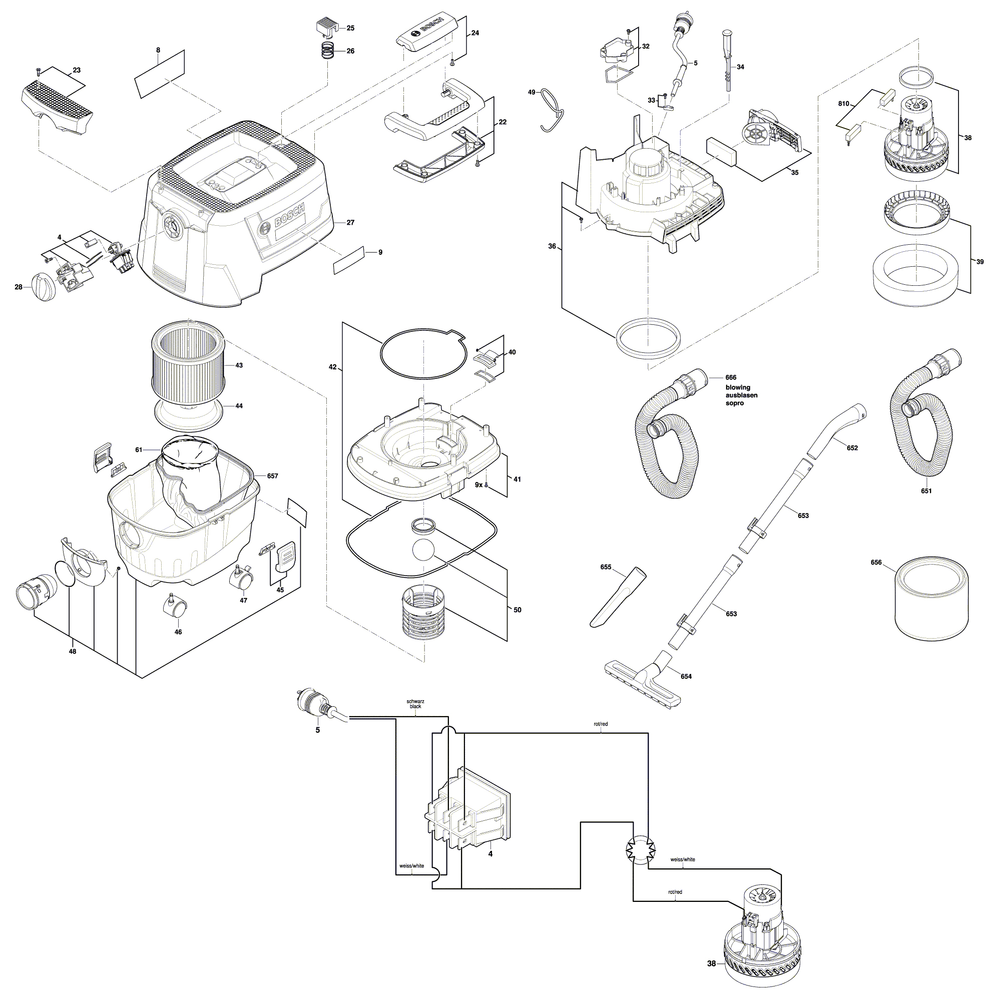 Схема на Пилосос Bosch GAS 15 (3 601 JE5 000)