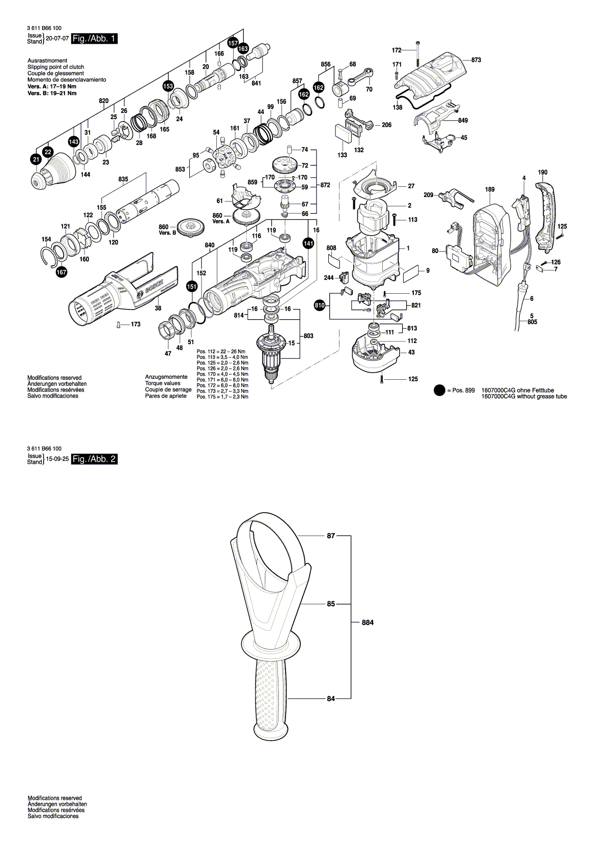 Схема на Перфоратор Bosch GBH 12-52 D  (3 611 B66 100)