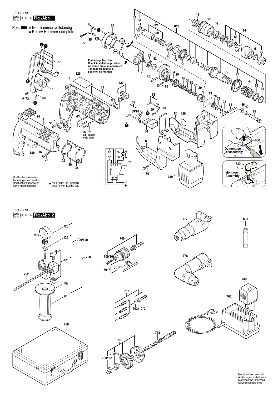 Схема на Перфоратор Bosch GBH 12 VR (0 611 217 103)