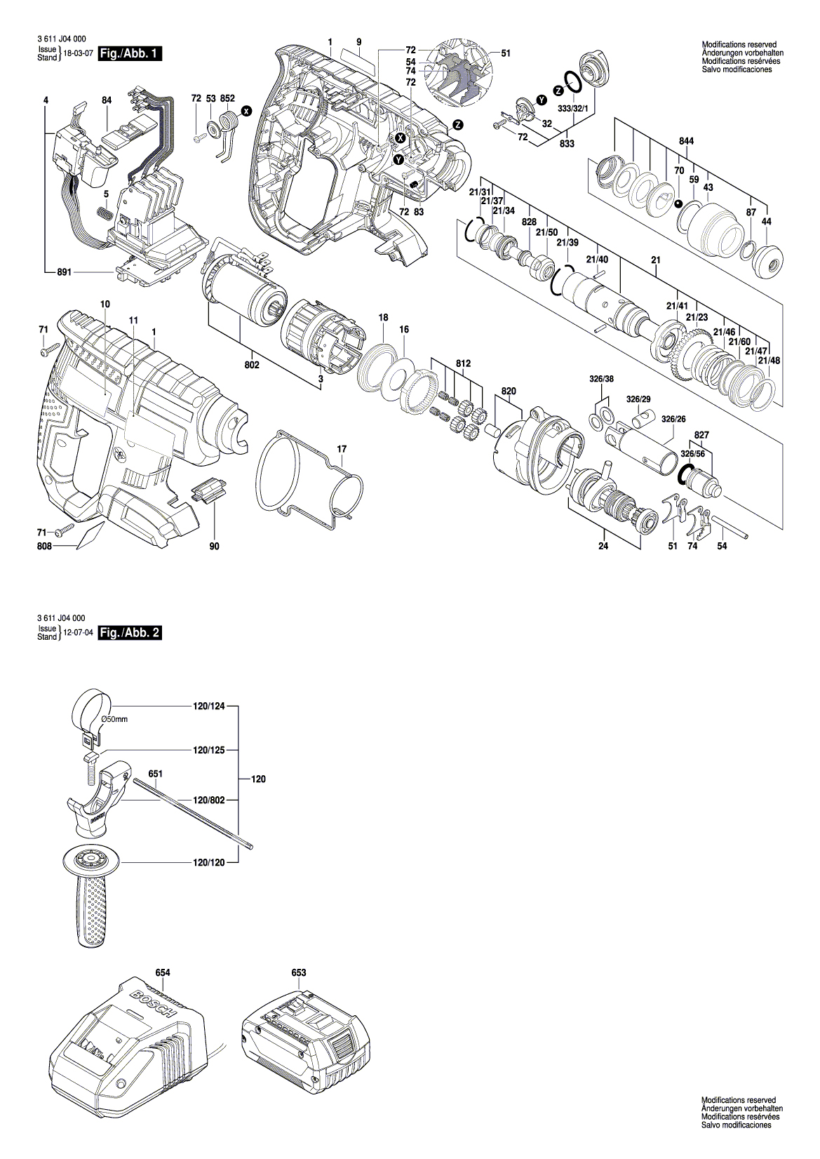 Схема на Перфоратор Bosch GBH 18 V-EC (3 611 J04 000)