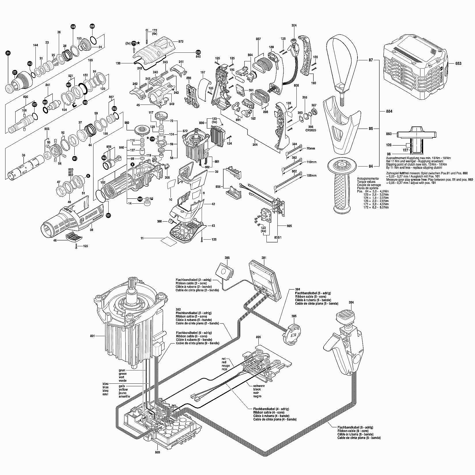 Схема на Перфоратор Bosch GBH 18V-45C (3 611 J13 000)