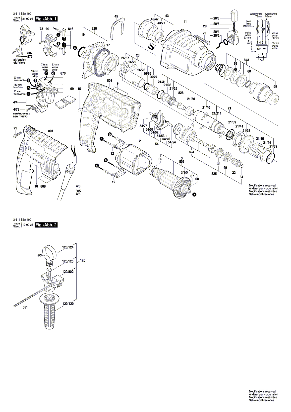 Схема на Перфоратор Bosch GBH 2-20 D (3 611 B5A 400)