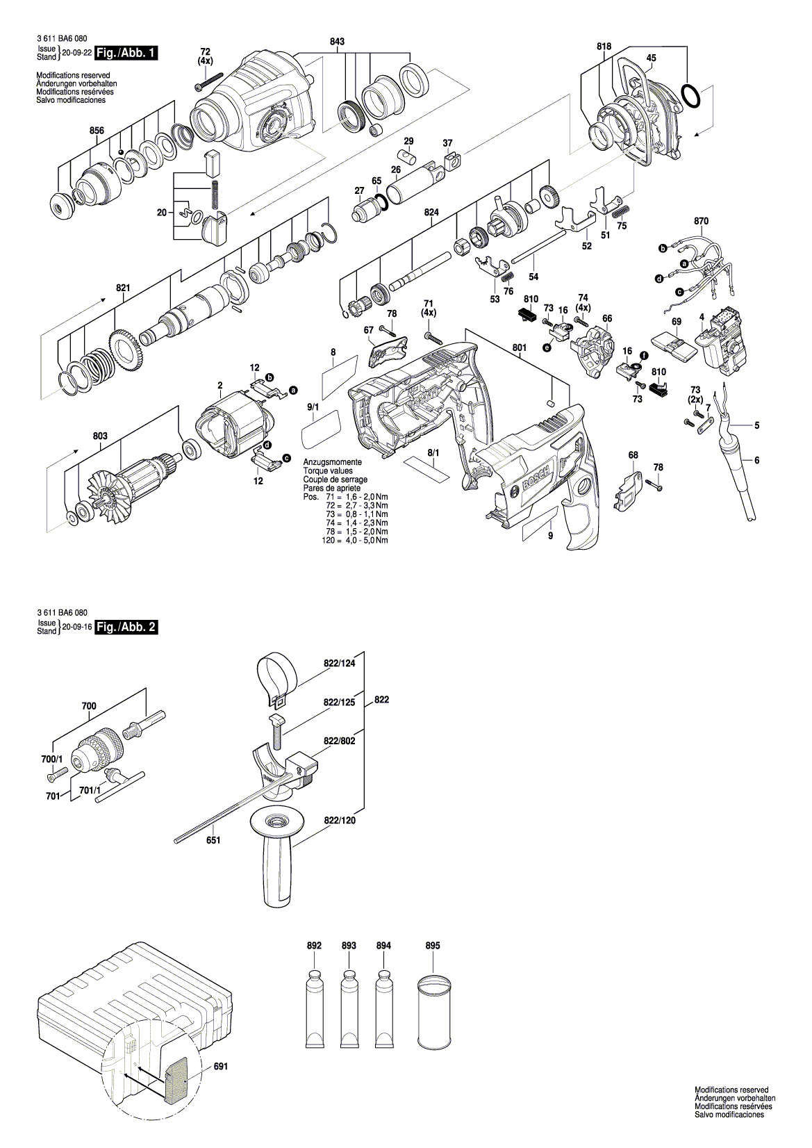 Схема на Перфоратор Bosch GBH 2-21 (3 611 BA6 000)