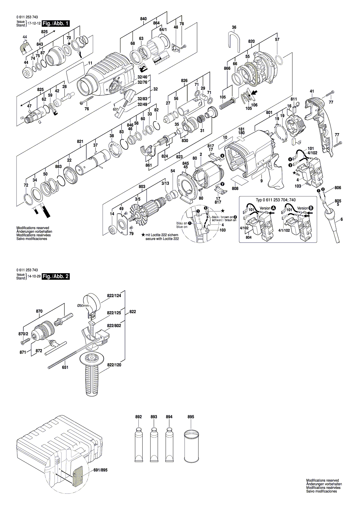 Схема на Перфоратор Bosch GBH 2-24 D (3 611 B53 7L0)