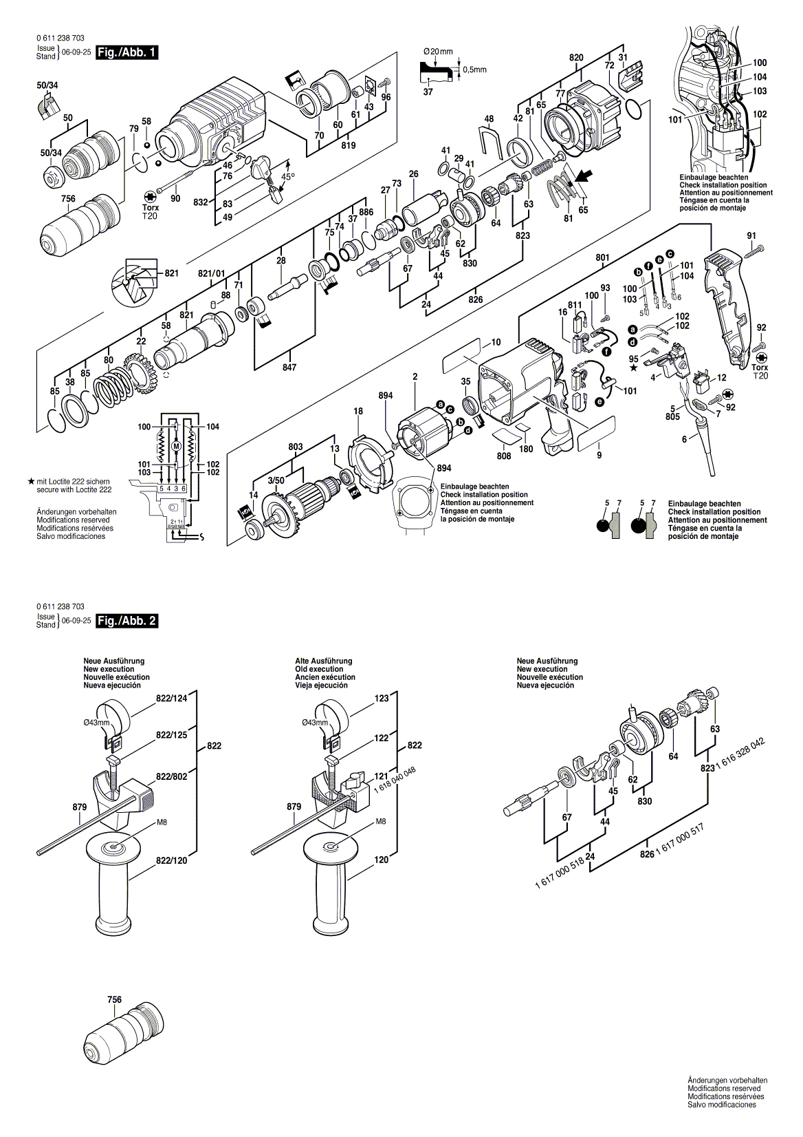Схема на Перфоратор Bosch GBH 2-24 DFR (0 611 238 703)