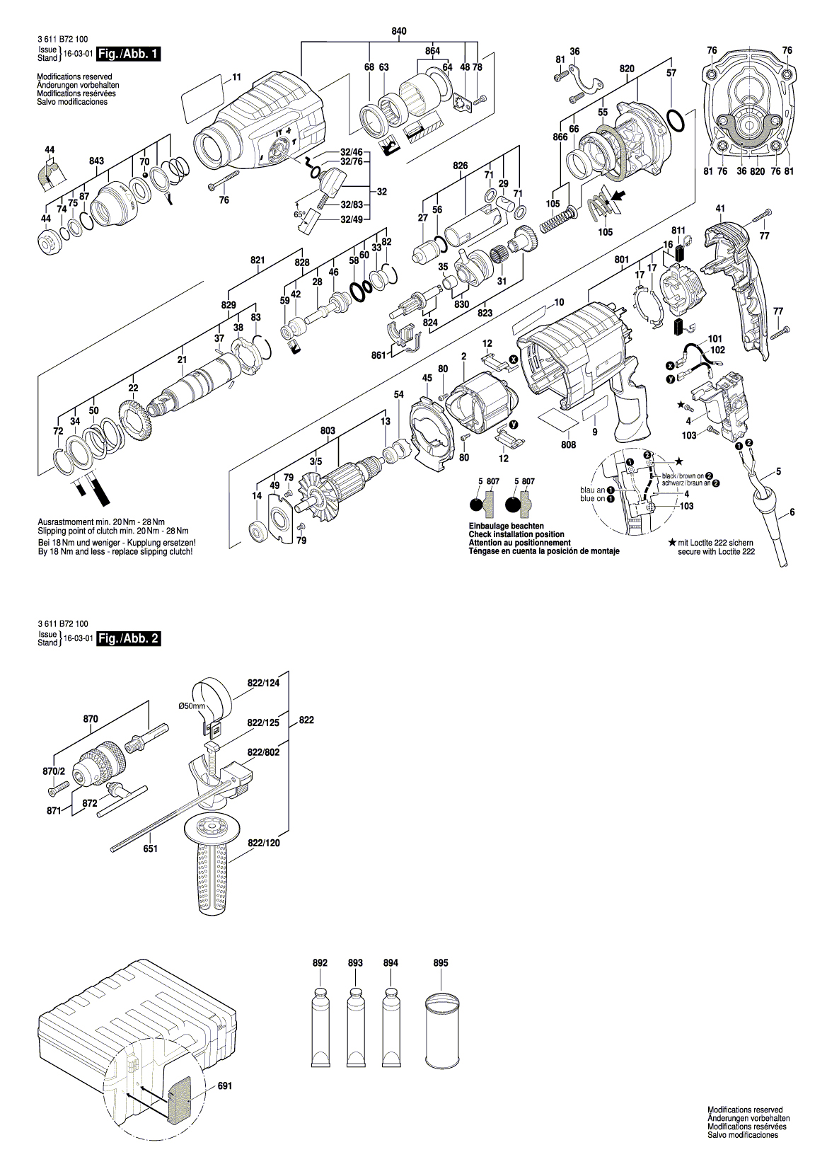 Схема на Перфоратор Bosch GBH 2-24 DRE (3 611 B72 100)