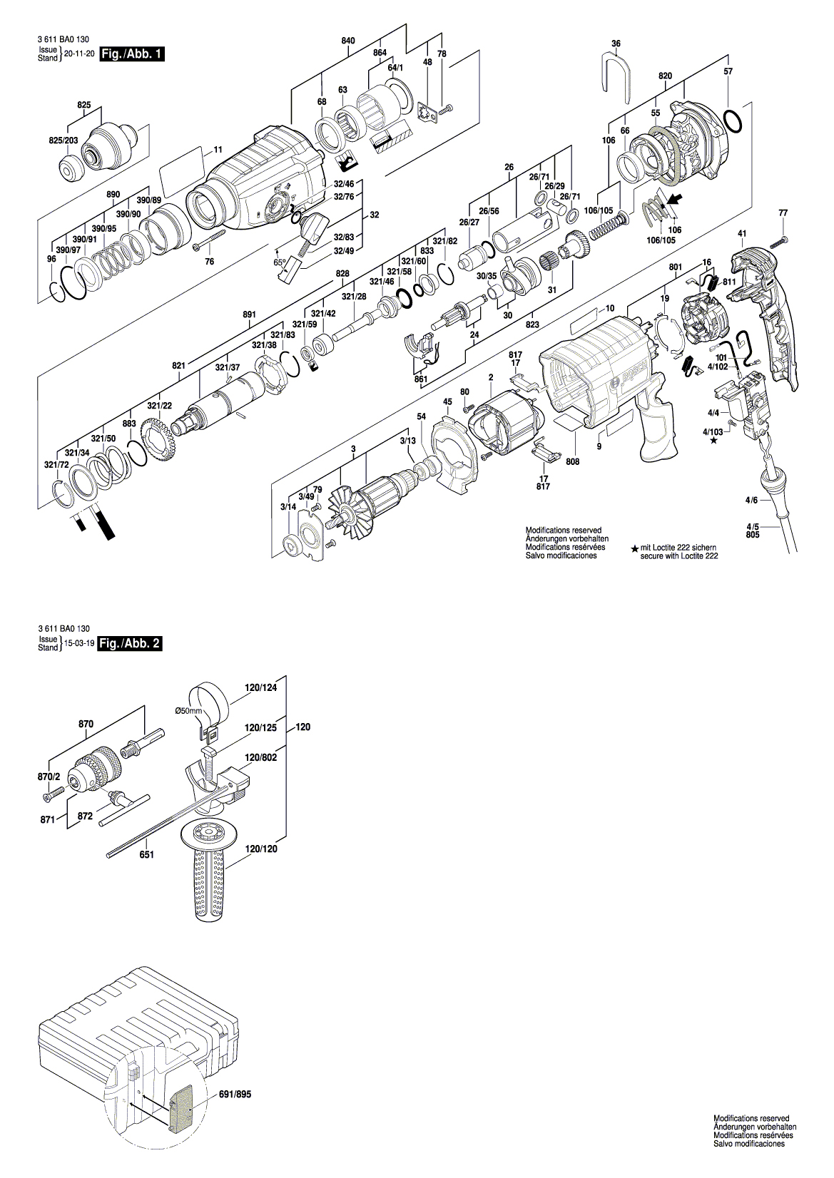 Схема на Перфоратор Bosch GBH 2-24 DV (3 611 BA0 1D0)