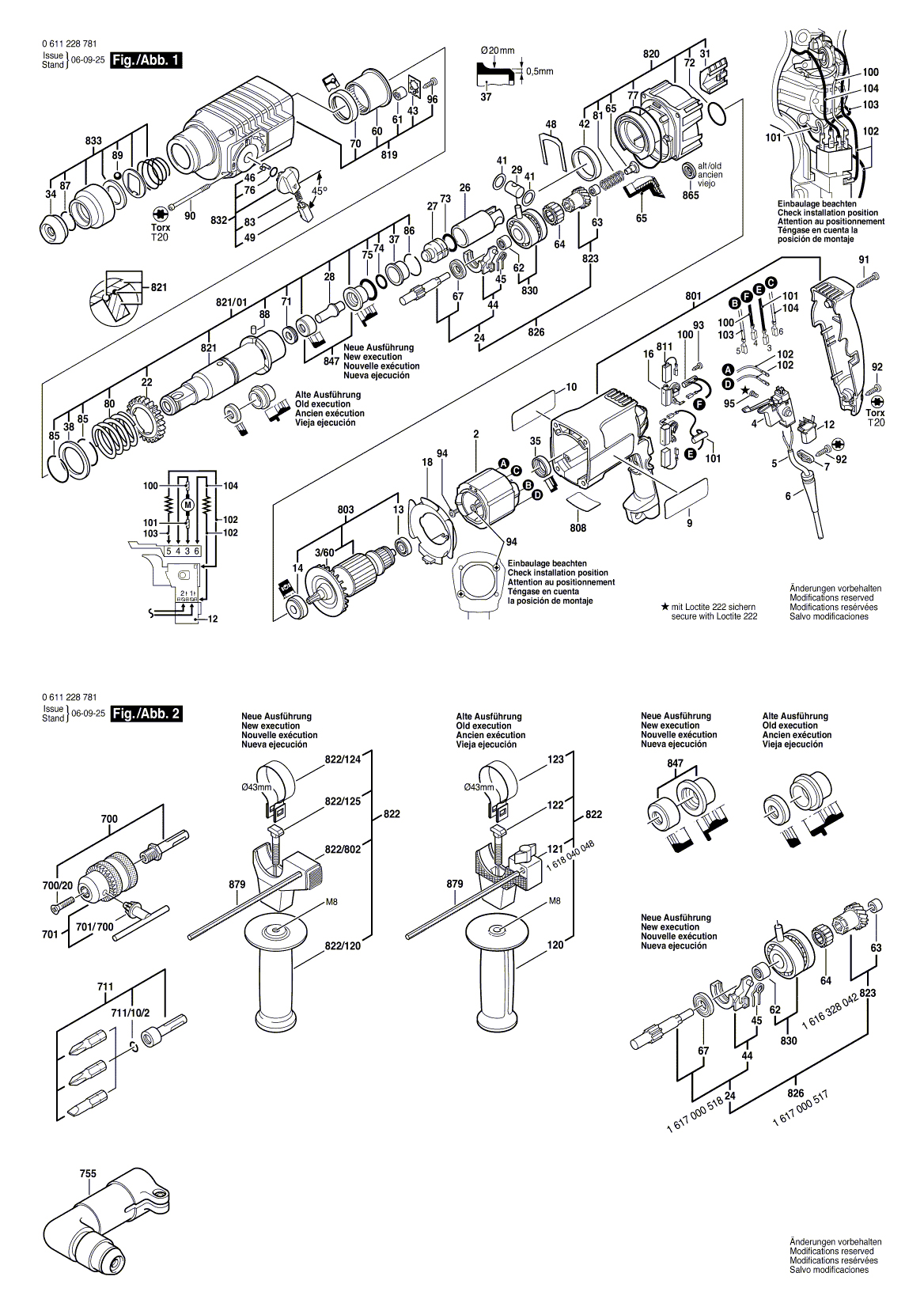 Схема на Перфоратор Bosch GBH 2-24 RLE (0 611 228 781)