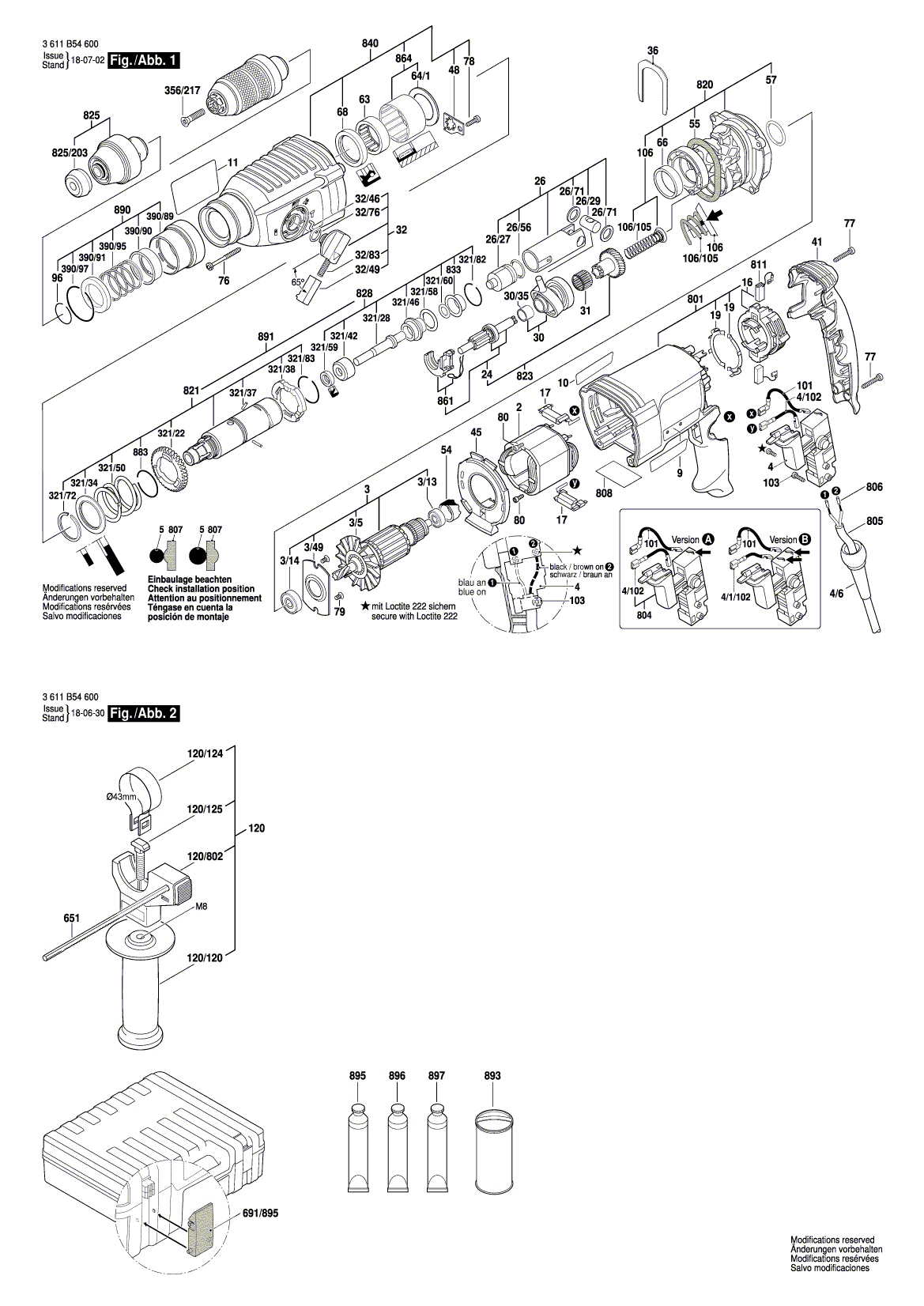 Схема на Перфоратор Bosch GBH 2-25 F (3 611 B54 600)