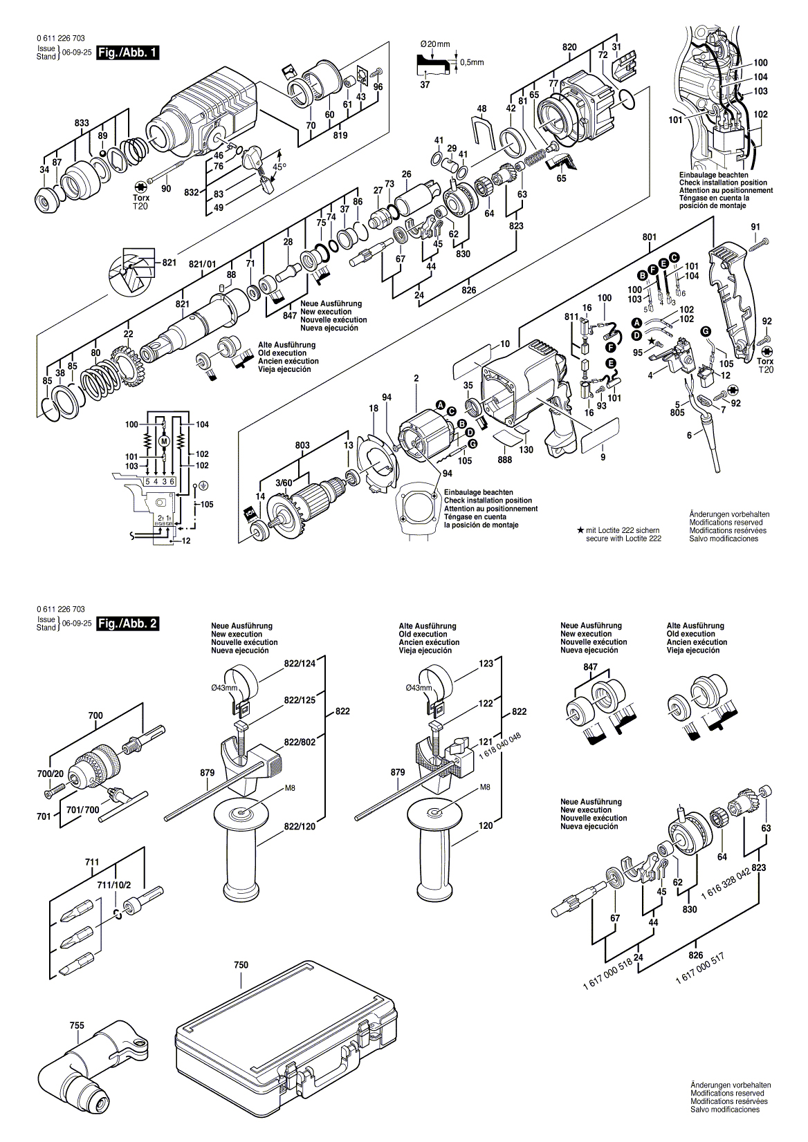 Схема на Перфоратор Bosch GBH 2 SR (0 611 226 703)