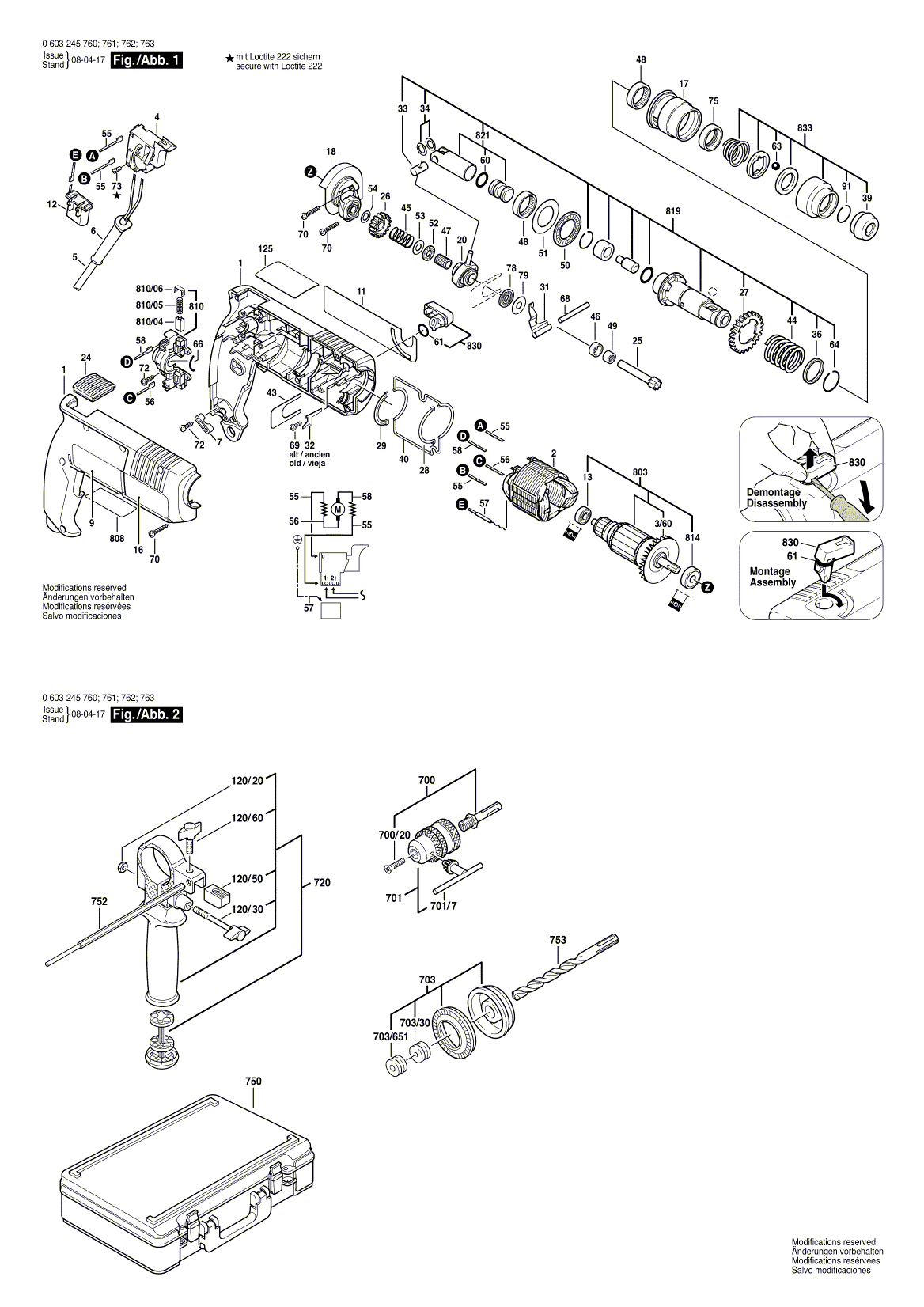 Схема на Перфоратор Bosch GBH 20 E (0 603 245 76A)
