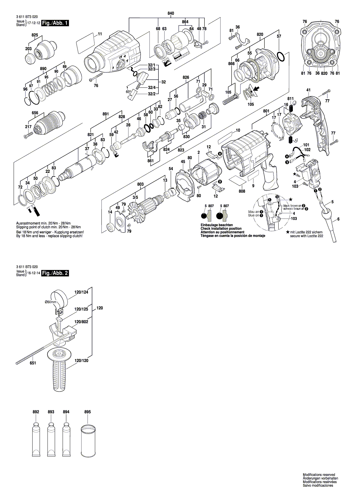Схема на Перфоратор Bosch GBH 240 F (3 611 B73 020)