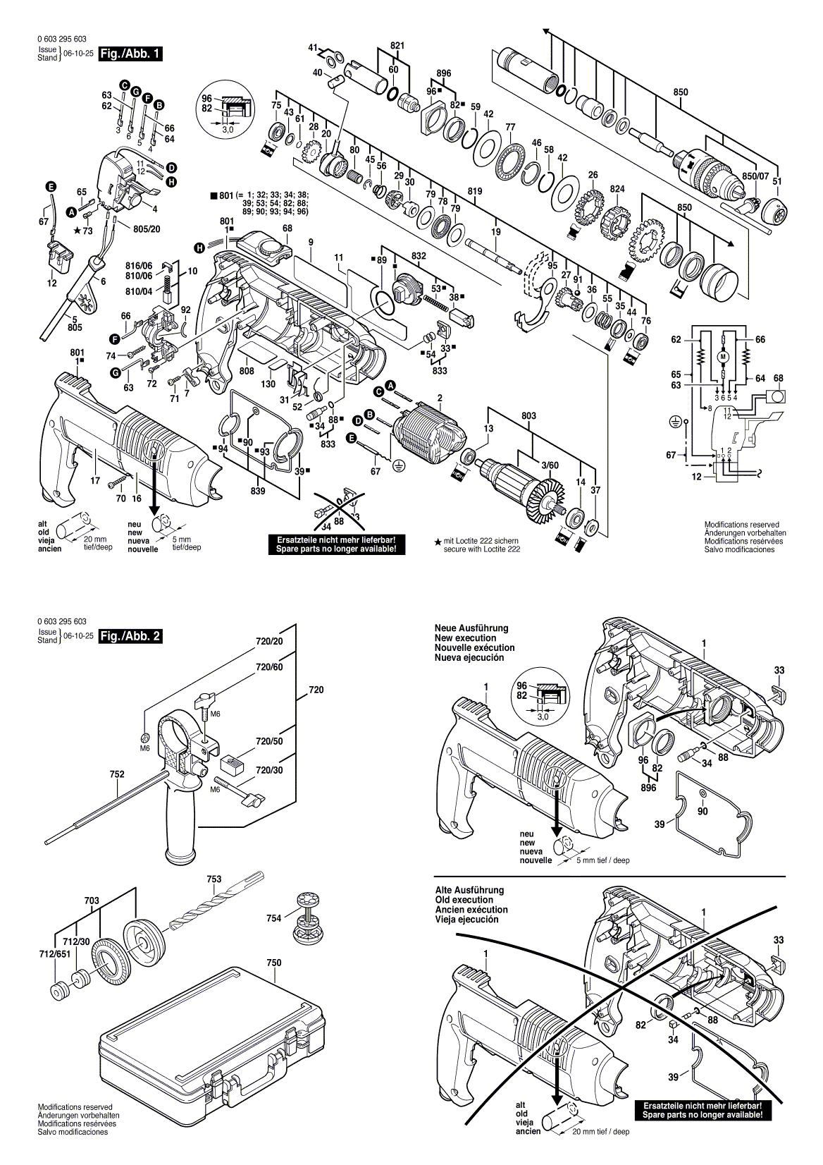 Схема на Перфоратор Bosch GBH 2 RE (0 603 295 638)