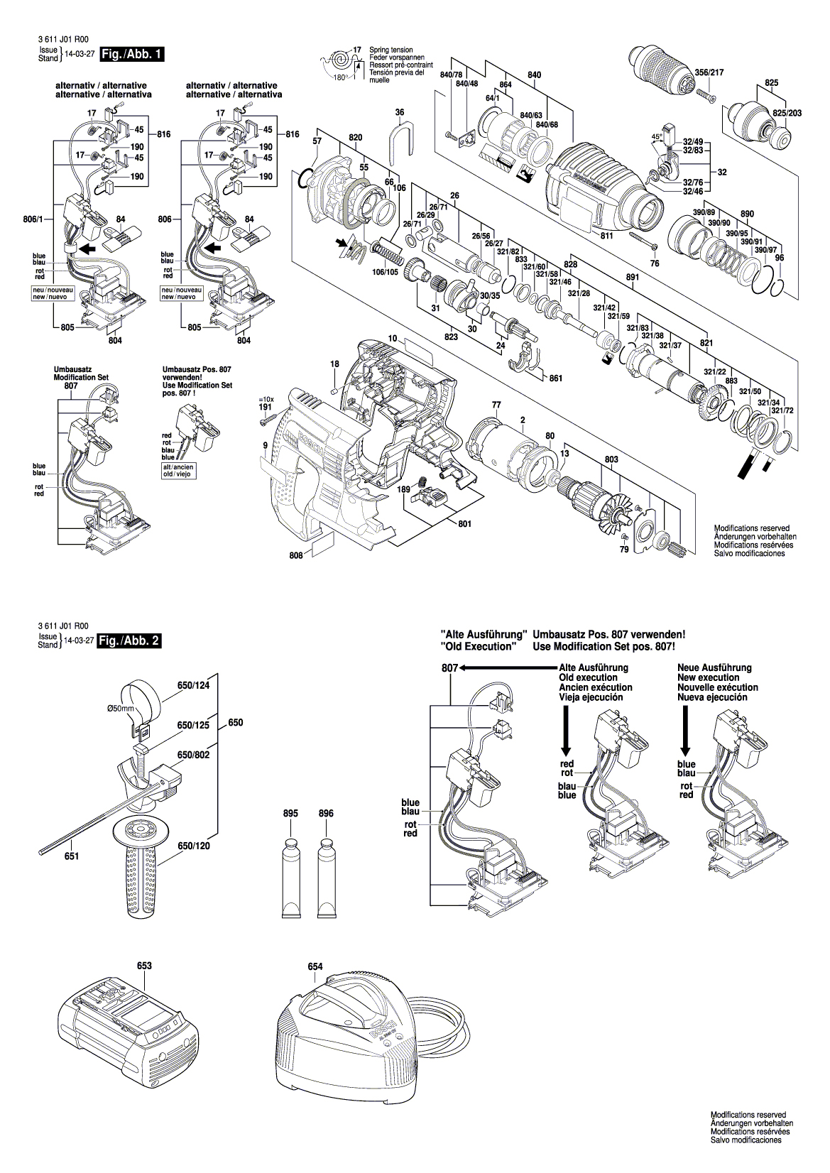 Схема на Перфоратор Bosch GBH 36 VF-LI (3 611 J01 R00)