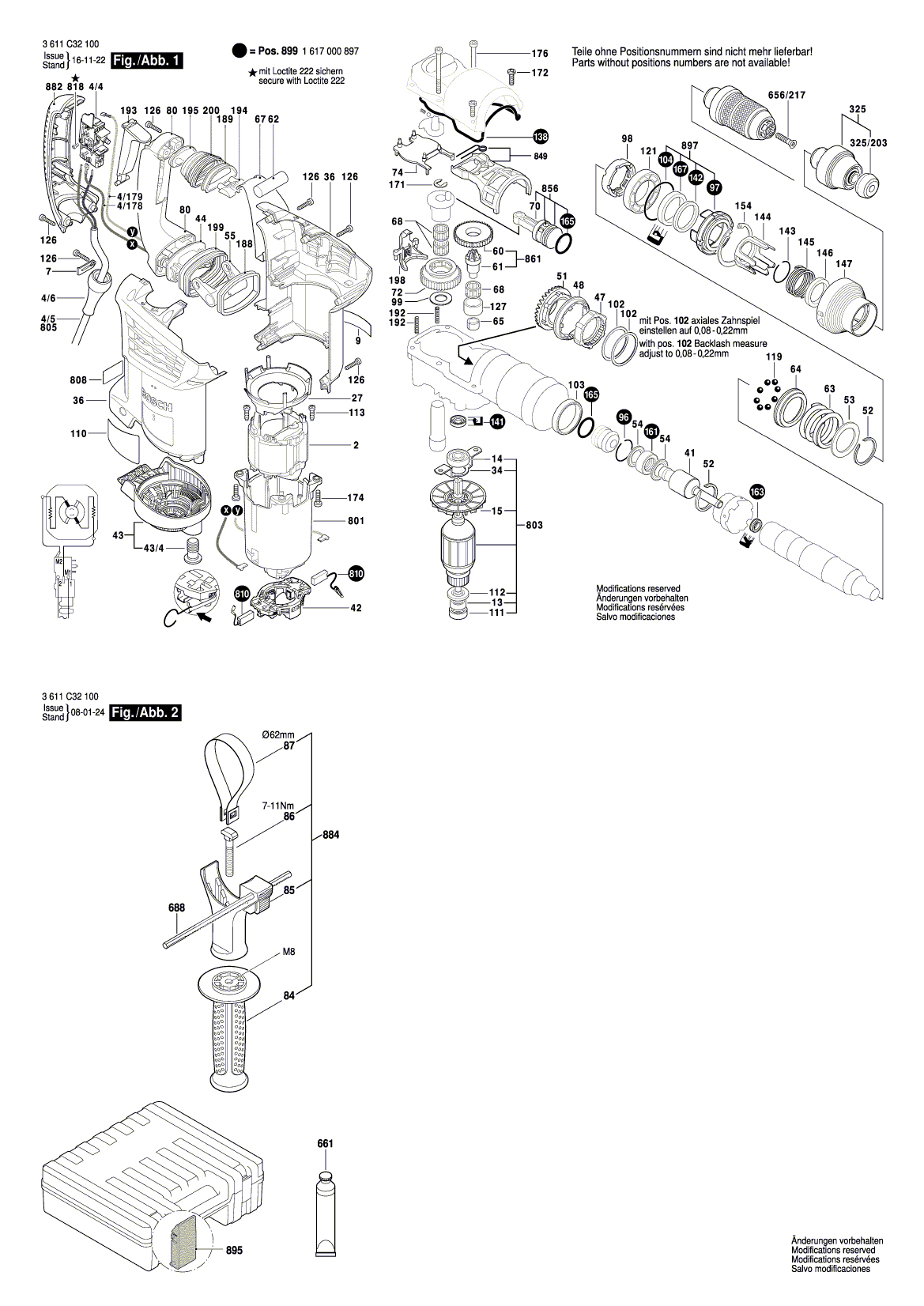 Схема на Перфоратор Bosch GBH 4-32 DFR (3 611 C32 100)