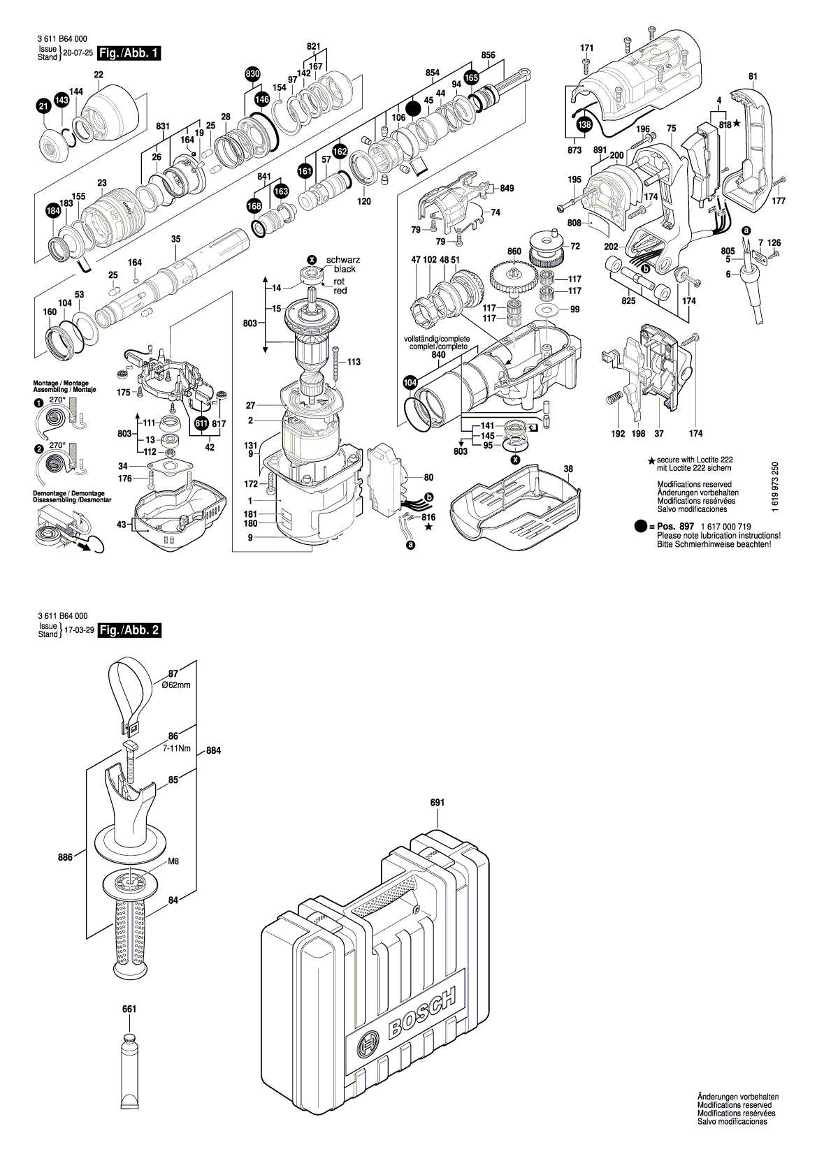 Схема на Перфоратор Bosch GBH 5-40 DCE (3 611 B64 000)