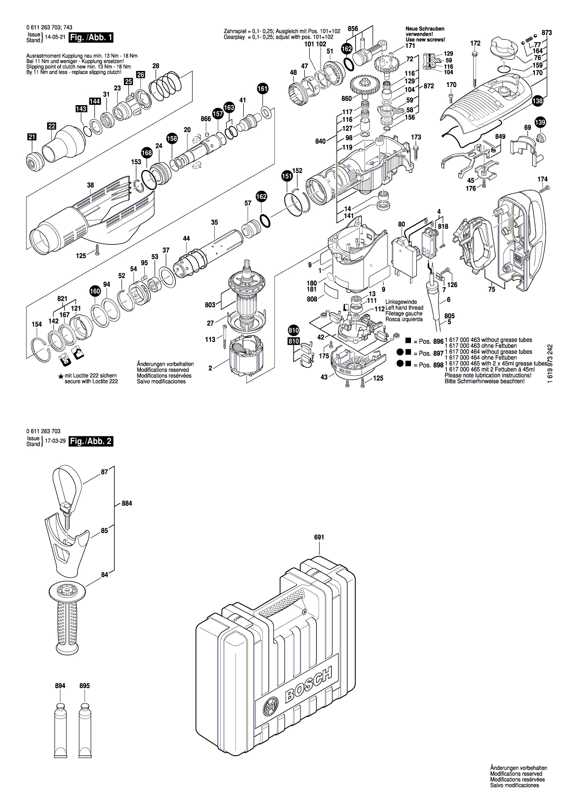 Схема на Перфоратор Bosch GBH 7-46 DE (0 611 263 703)