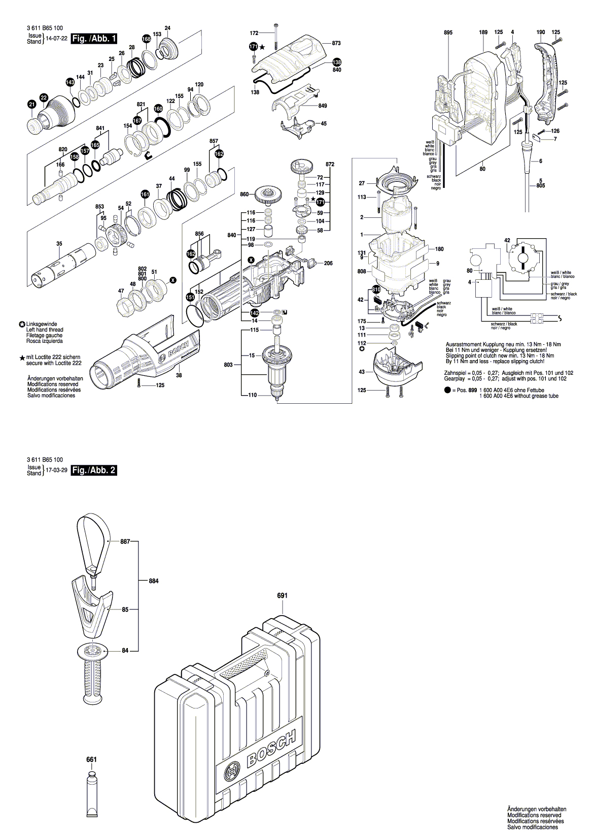 Схема на Перфоратор Bosch GBH 8-45 D (3 611 B65 100)
