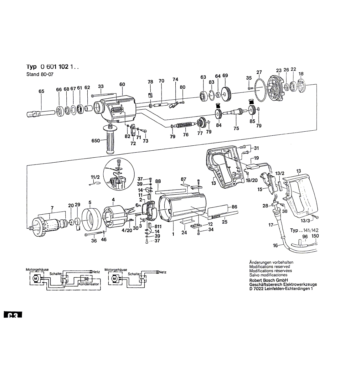 Схема на Дрель Bosch GBM 16-2 E (0 601 102 132)