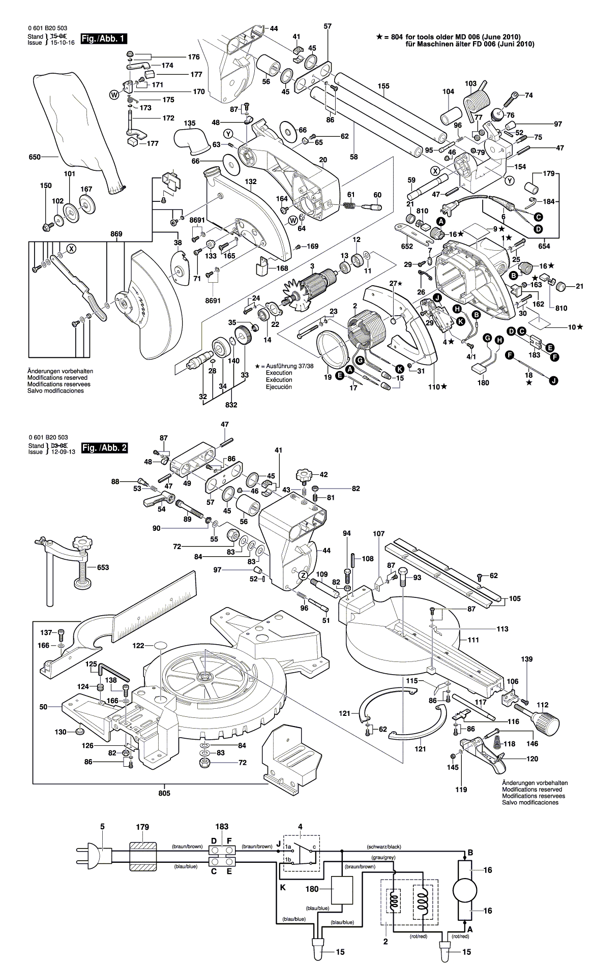 Схема на Пила Bosch GCM 10 S (0601B20503)