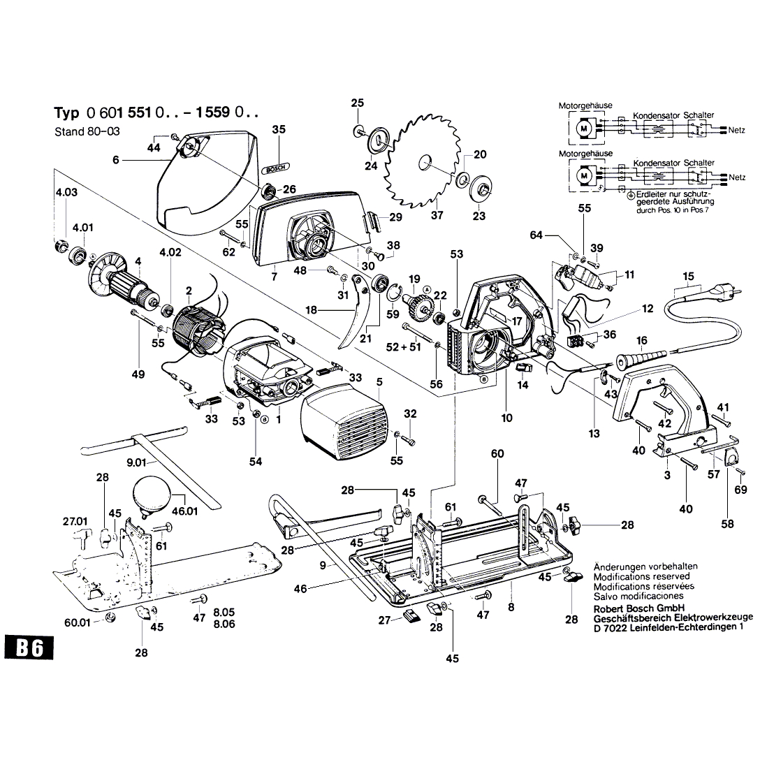 Схема на Пила Bosch GDC 42 (0601552001)