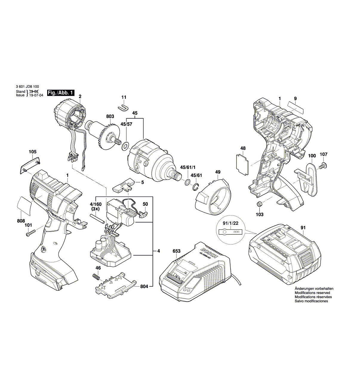 Схема на Гайковерт Bosch GDS 18 V-EC 250 (3 601 JD8 100)
