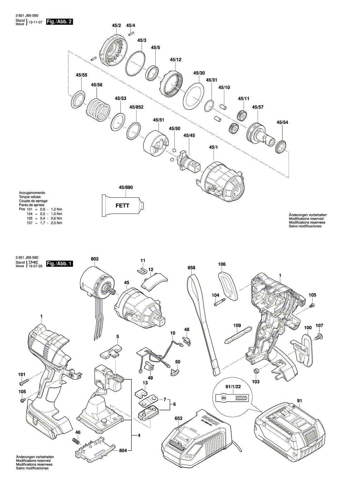 Схема на Гайковерт Bosch GDS 18 V-EC (3 601 JB9 5B0)