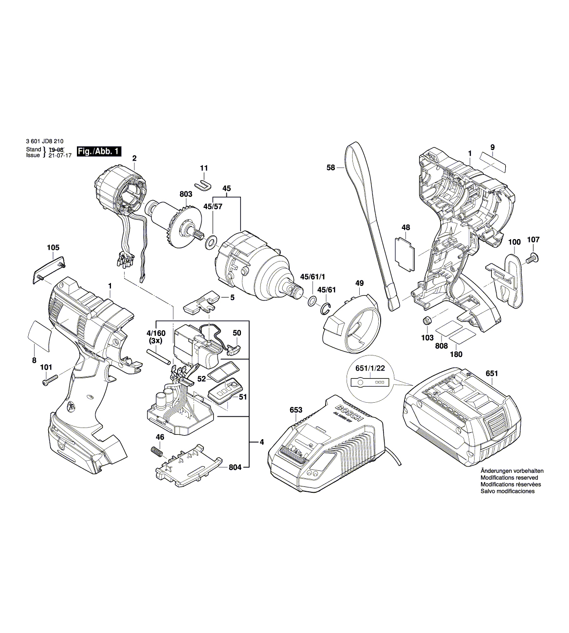 Схема на Гайковерт Bosch GDS 18V-221 (3 601 JD8 210)