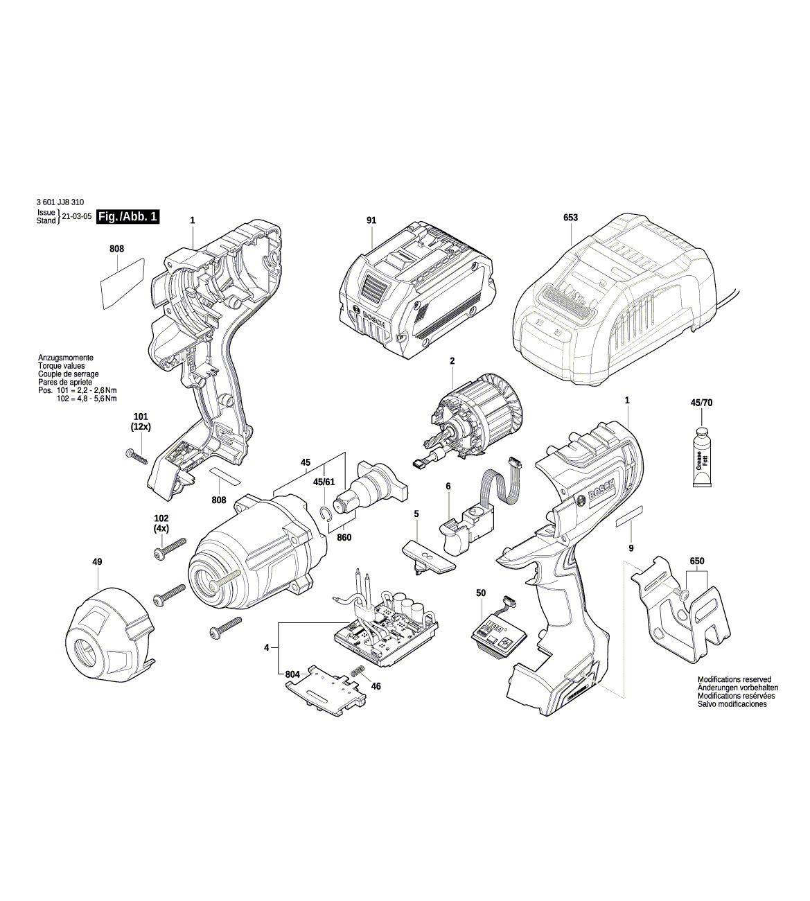 Схема на Гайковерт Bosch GDS 18V-740 (3 601 JJ8 310)