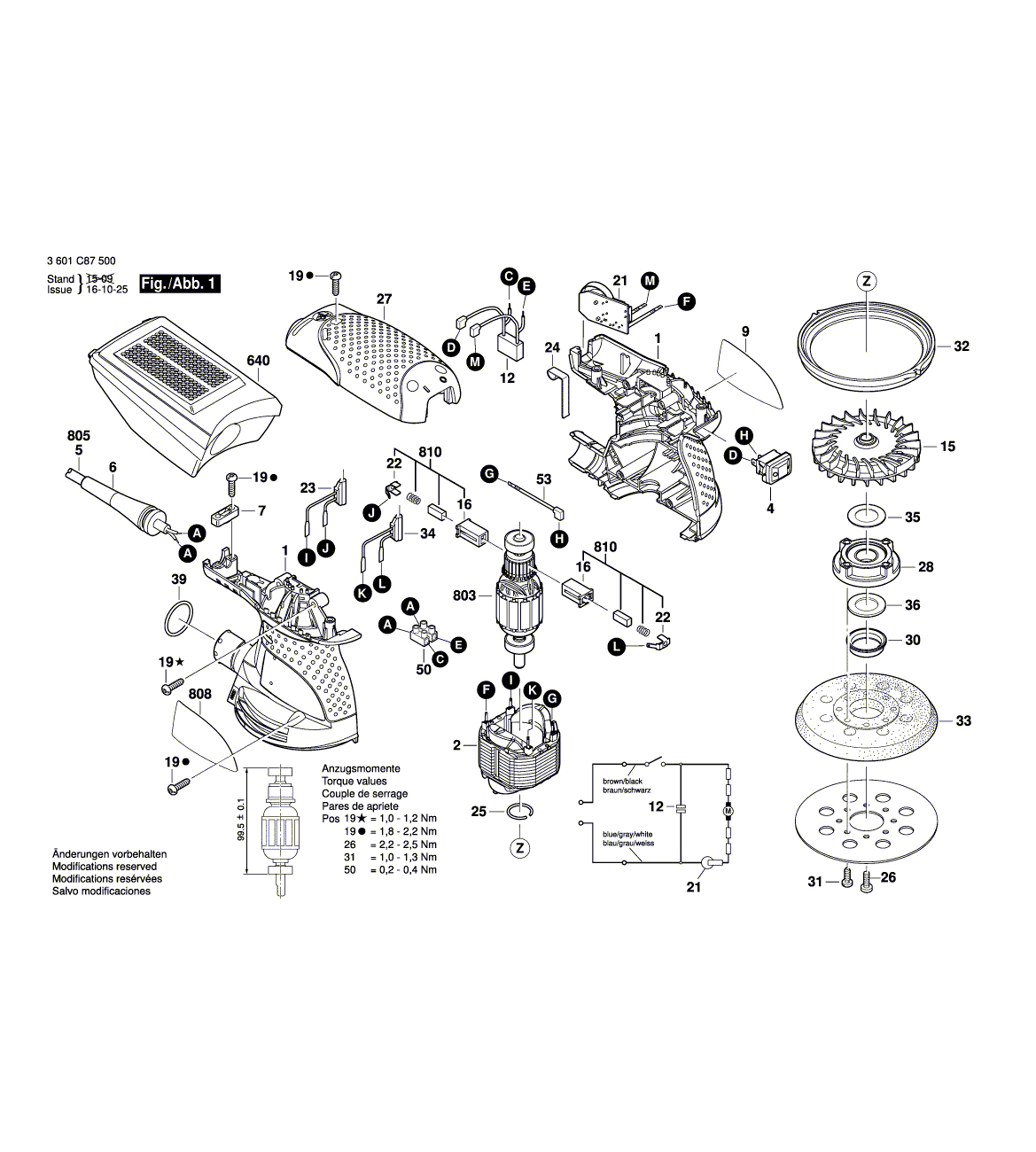 Схема на Шліфмашина Bosch GEX 125-1 A (3 601 C87 080)