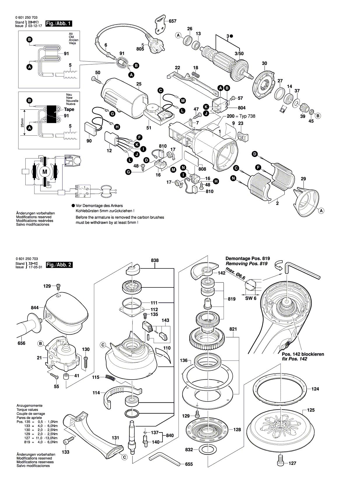 Схема на Шлифмашина Bosch GEX 150 TURBO (0 601 250 703)