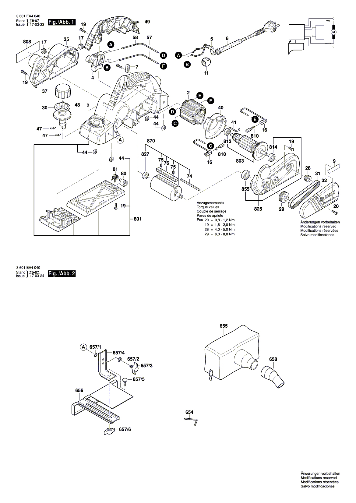Схема на Рубанок Bosch GHO 16-82 D (3 601 EA4 000)